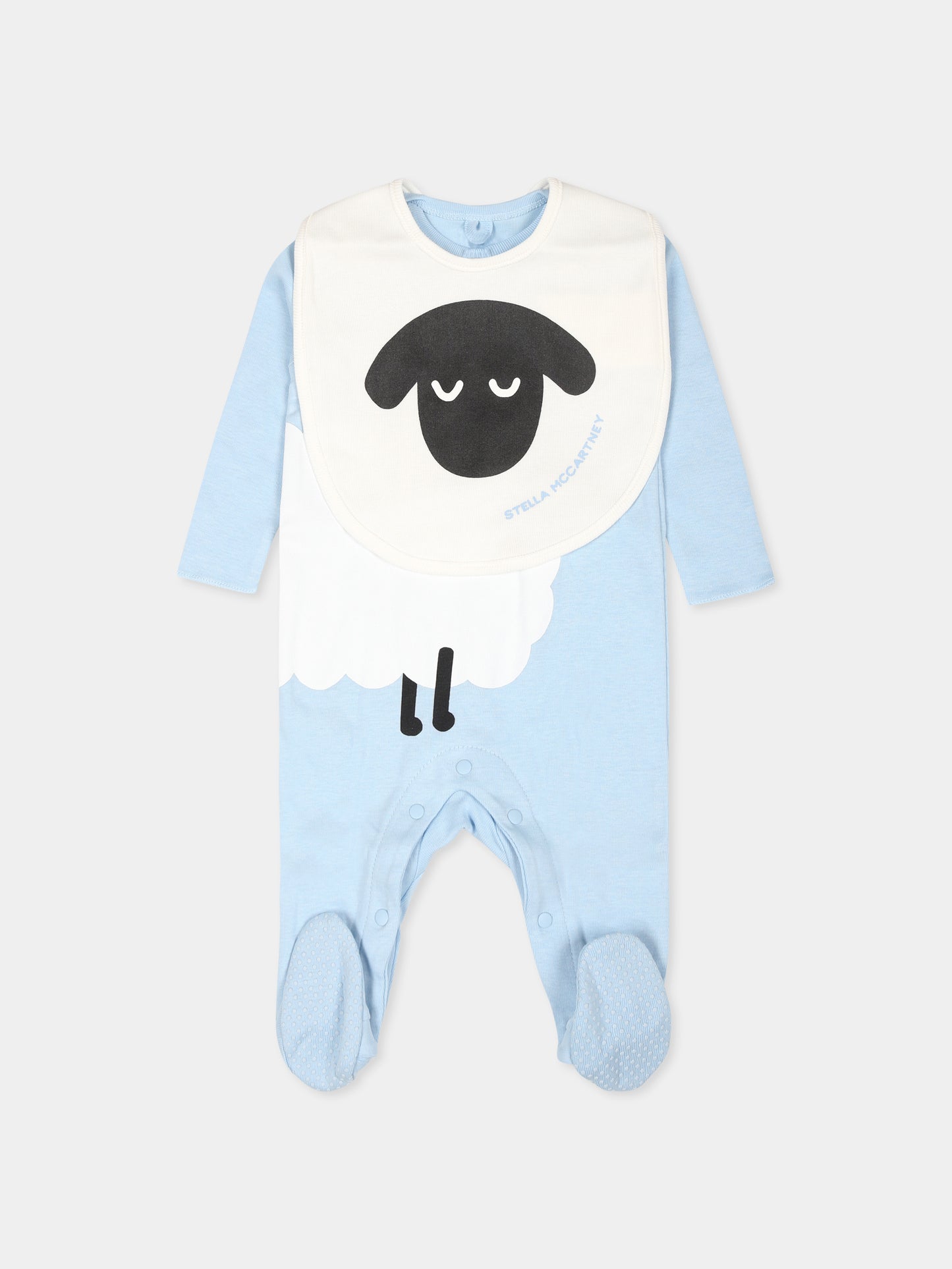 Set tutina celeste per neonato con pecora e logo,Stella Mccartney Kids,TVB510 Z0669 60E