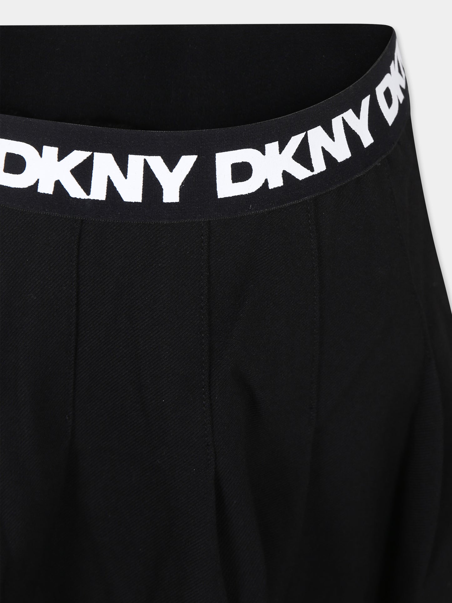 Gonna nera per bambina con logo,Dkny,D60214 09B