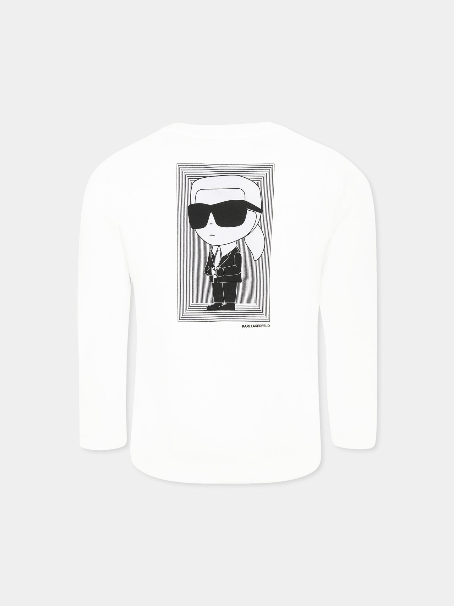 T-shirt bianca per bambini con stampa Karl