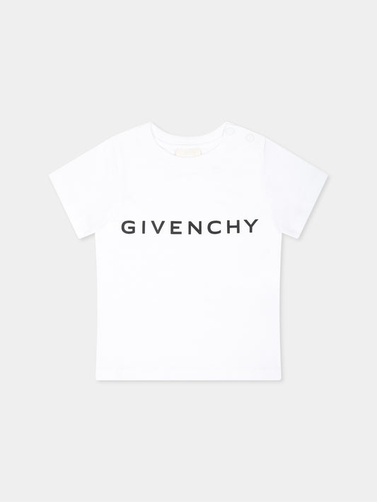 T-shirt bianca per neonati con logo,Givenchy Kids,H30470 10P