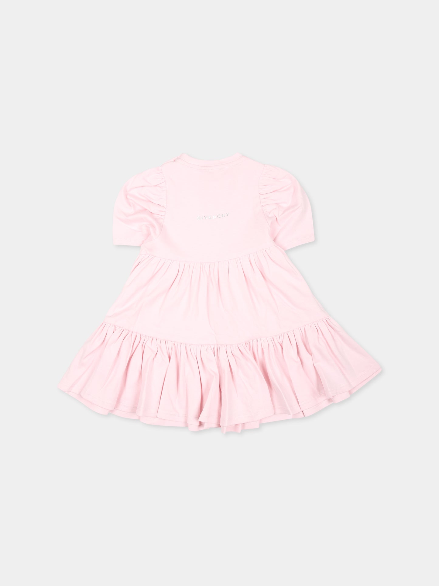 Vestito rosa per neonata con iconico motivo 4G,Givenchy Kids,H30480 44Z