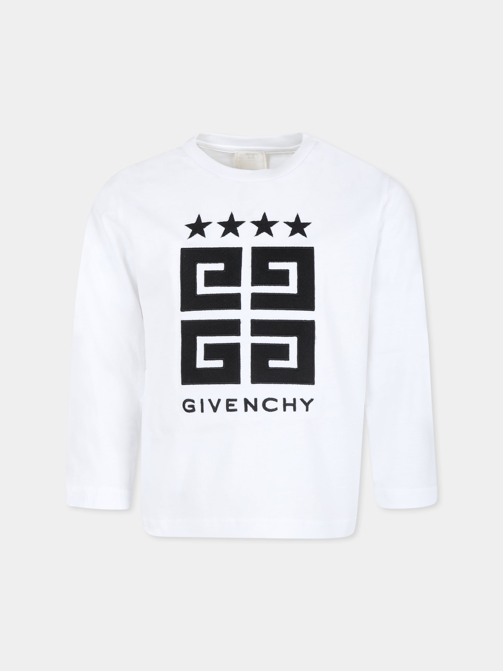 T-shirt bianca per bambino con logo,Givenchy Kids,H30341 10P