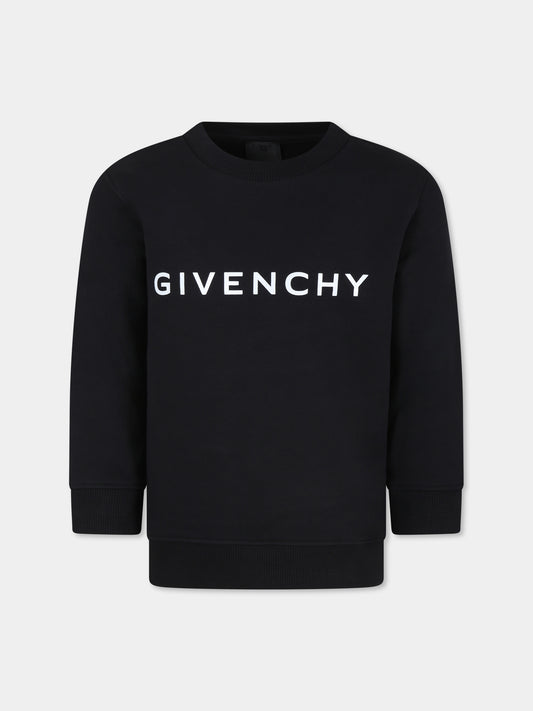 Felpa nera per bambini con logo,Givenchy Kids,H30324 09B