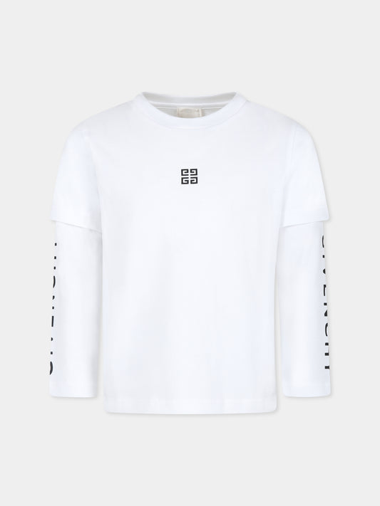 T-shirt bianca per bambini con logo,Givenchy Kids,H30344 10P