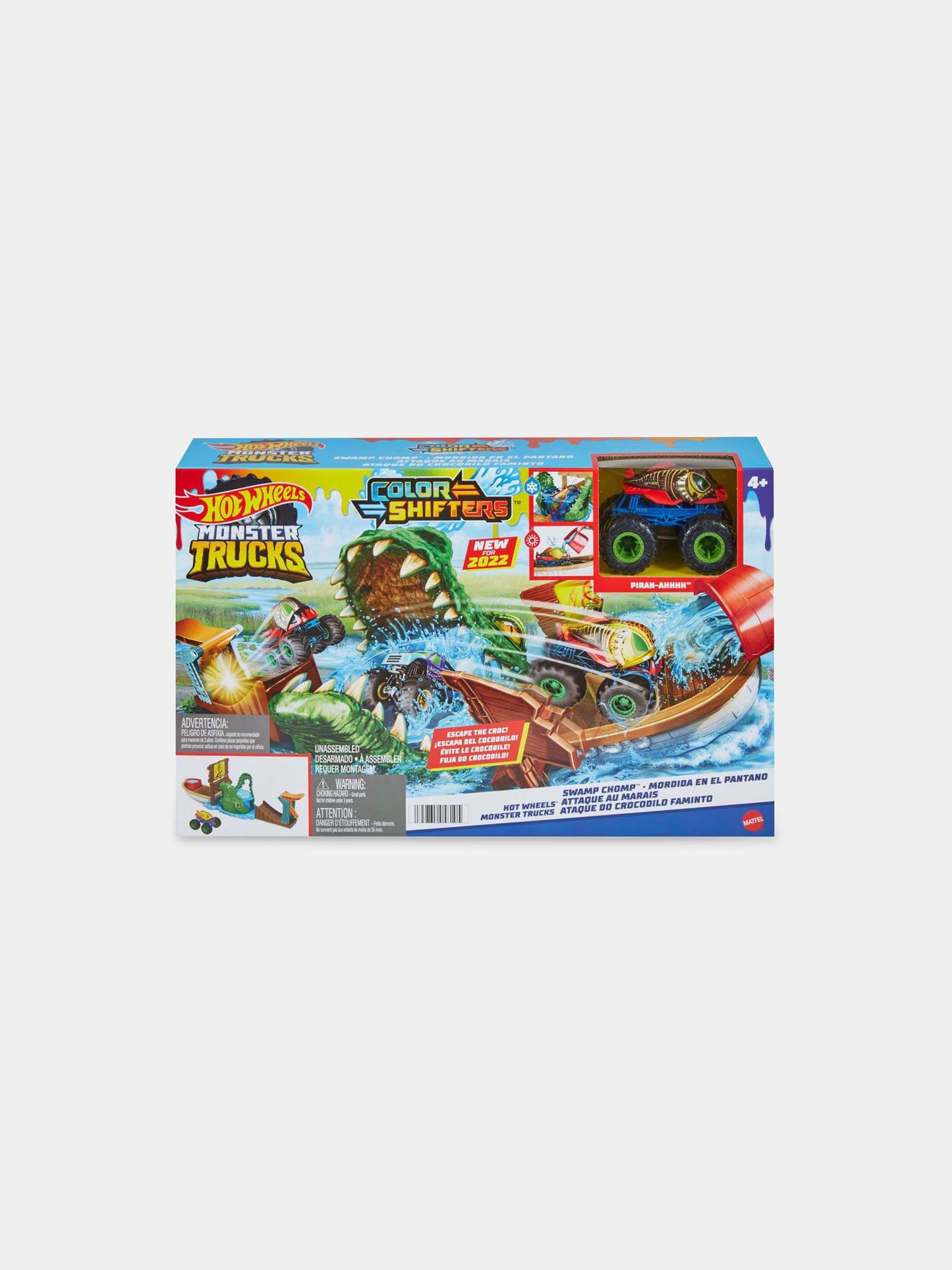 Monster Trucks Palude del coccodrillo per bambino,Hot Wheels,HGV14