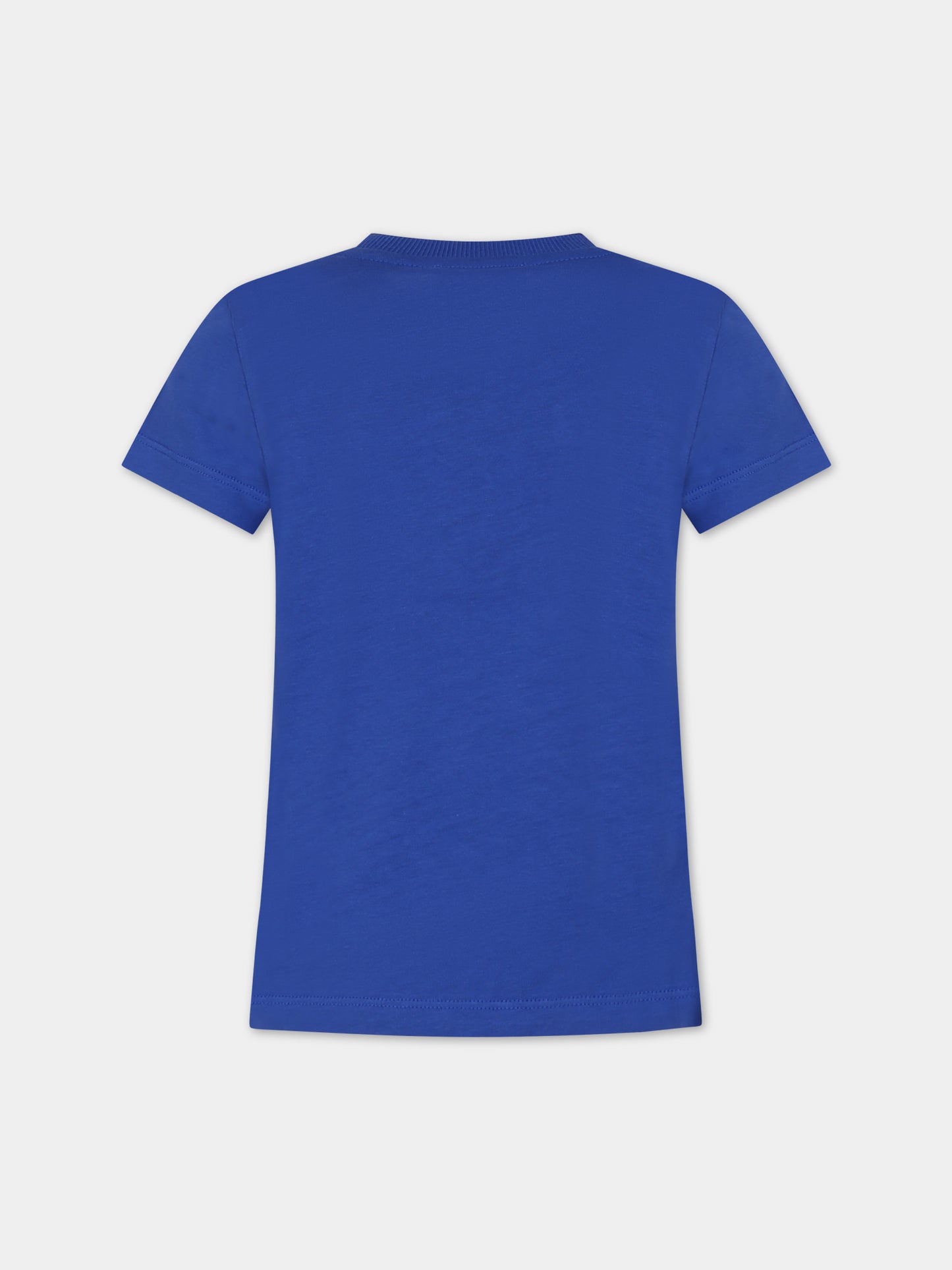 T-shirt blu per bambino con Teddy Bears e logo,Moschino Kids,HTM03U LAA20 40457