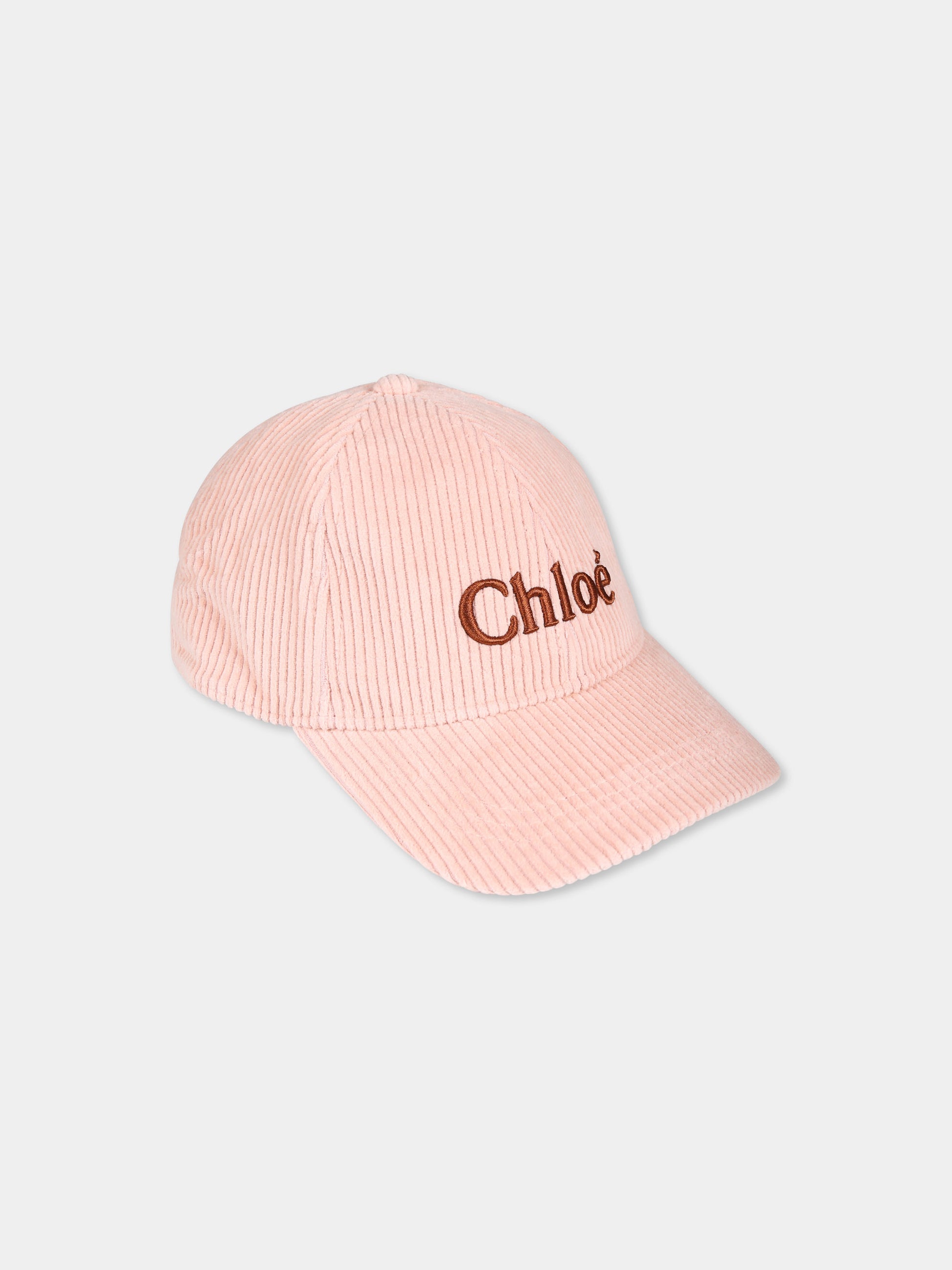 Cappello rosa per bambina con logo,Chloé Kids,C20269 454