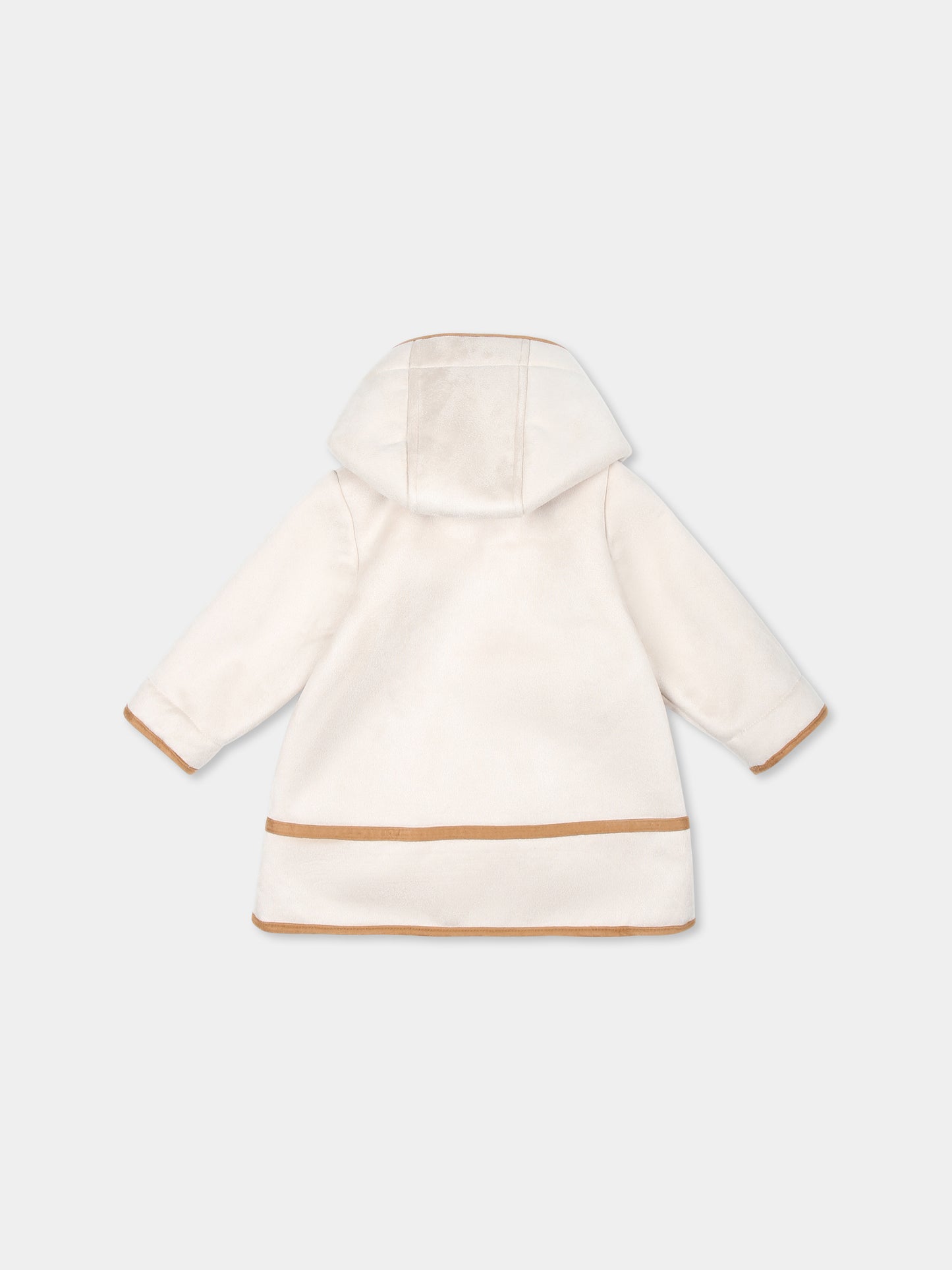 Cappotto beige per neonata con logo,Chloé Kids,C20268 22A