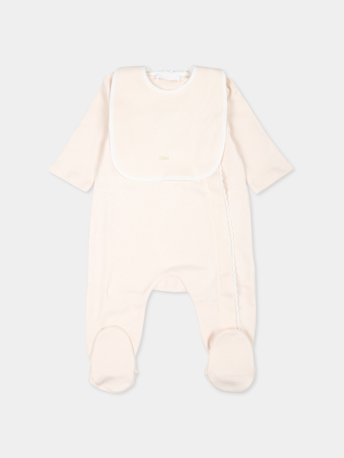 Set tutina rosa per neonata con logo,Chloé Kids,C20325 440