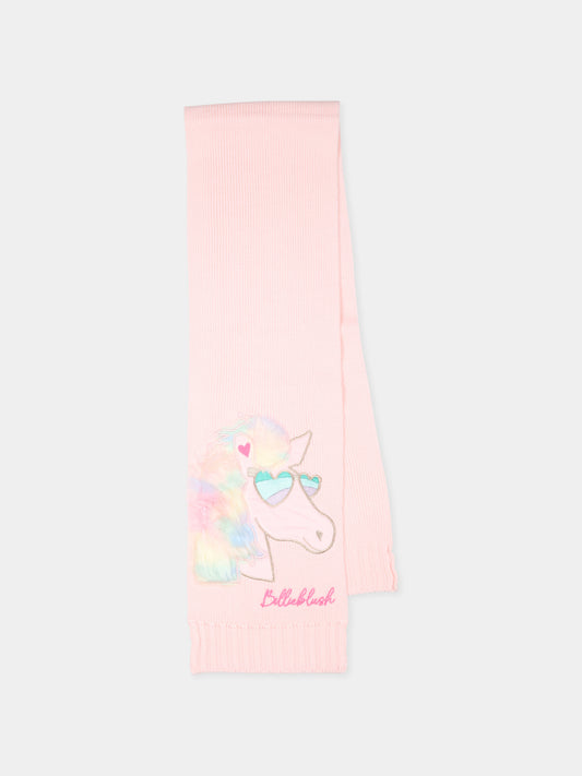 Sciarpa rosa per bambina con pegaso,Billieblush,U20597 44L