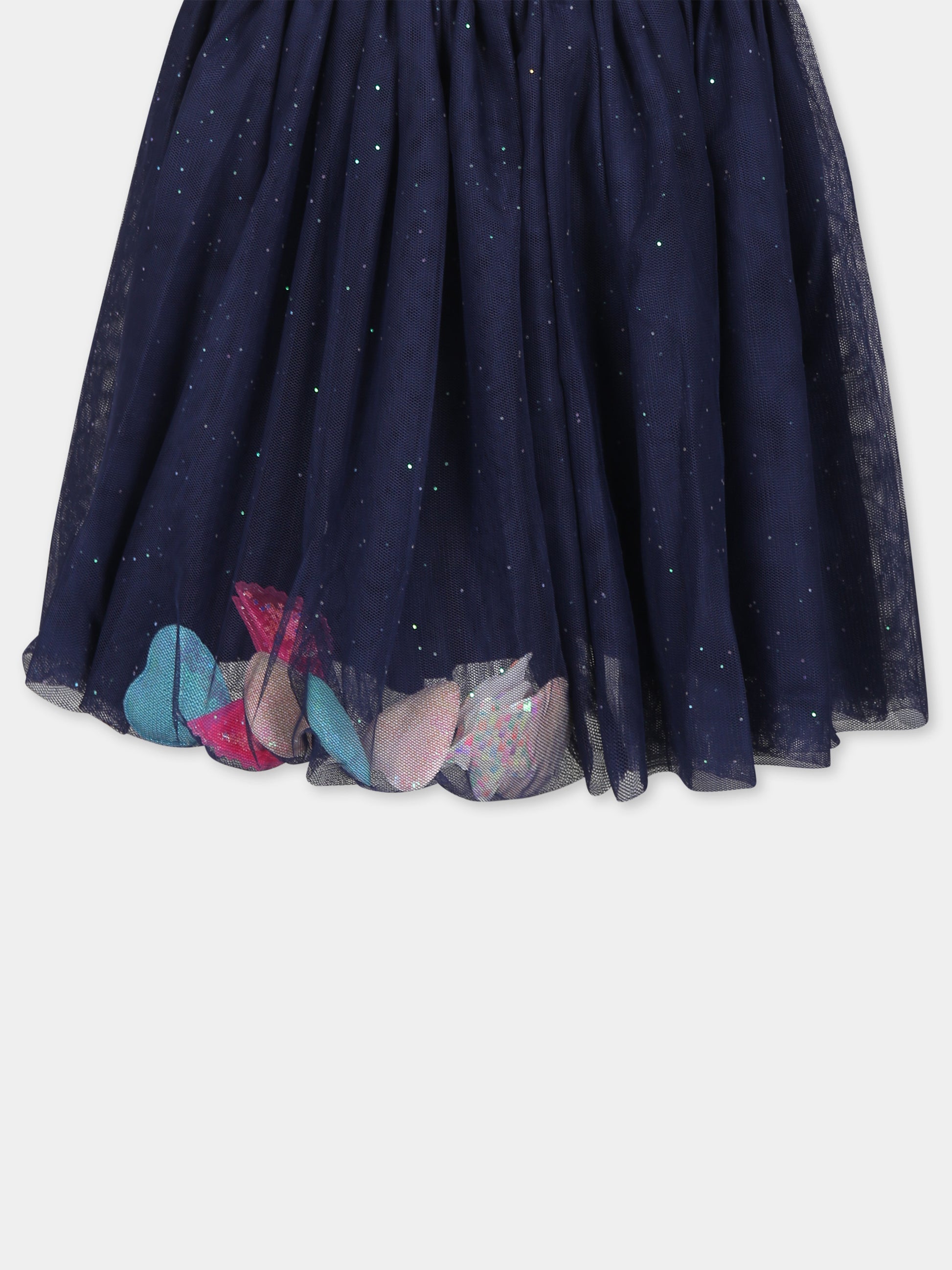 Gonna blu per bambina con cuori e stelle,Billieblush,U20417 85T