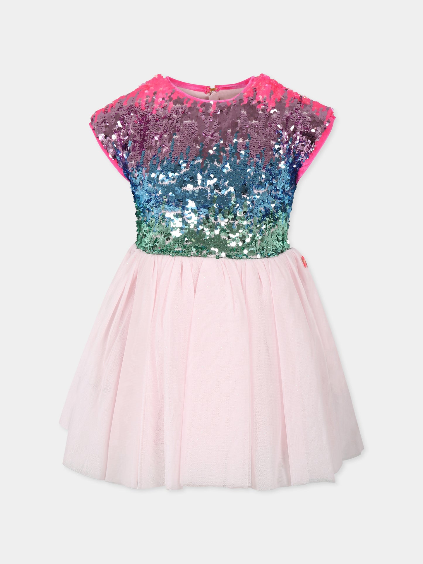 Vestito rosa per bambina con paillettes,Billieblush,U20650 44L