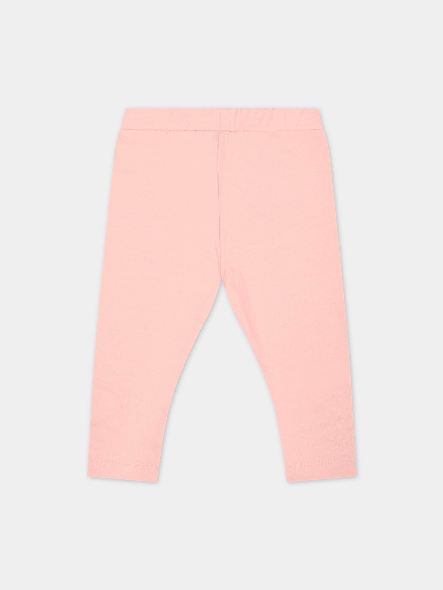 Leggings rosa per neonata con logo,Moschino Kids,M3P02N LBA11 50209