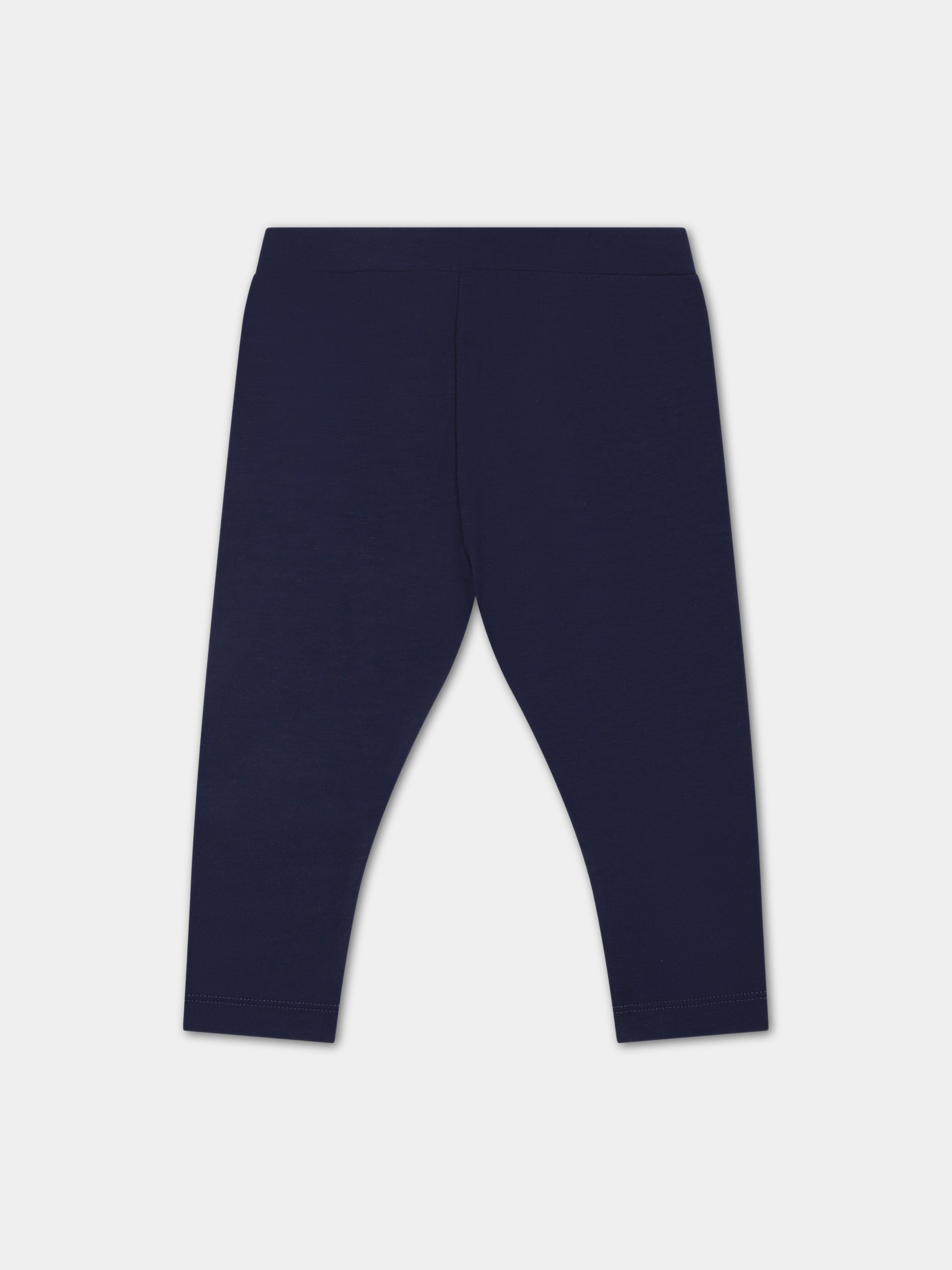 Leggings blu per neonata con logo,Moschino Kids,M3P02N LBA11 40016