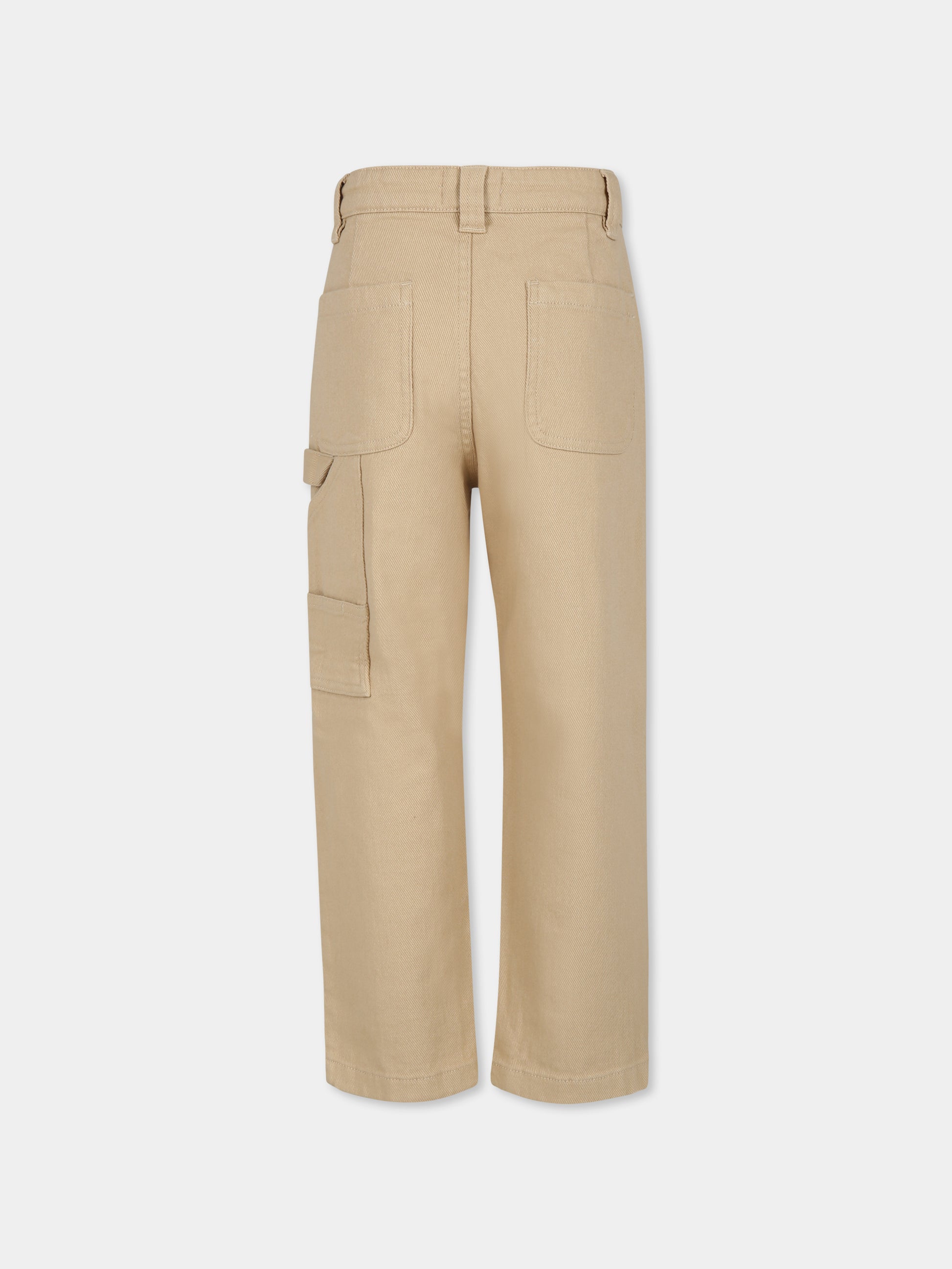 Pantaloni beige per bambino con Target Flower,Kenzo Kids,K60802 21D