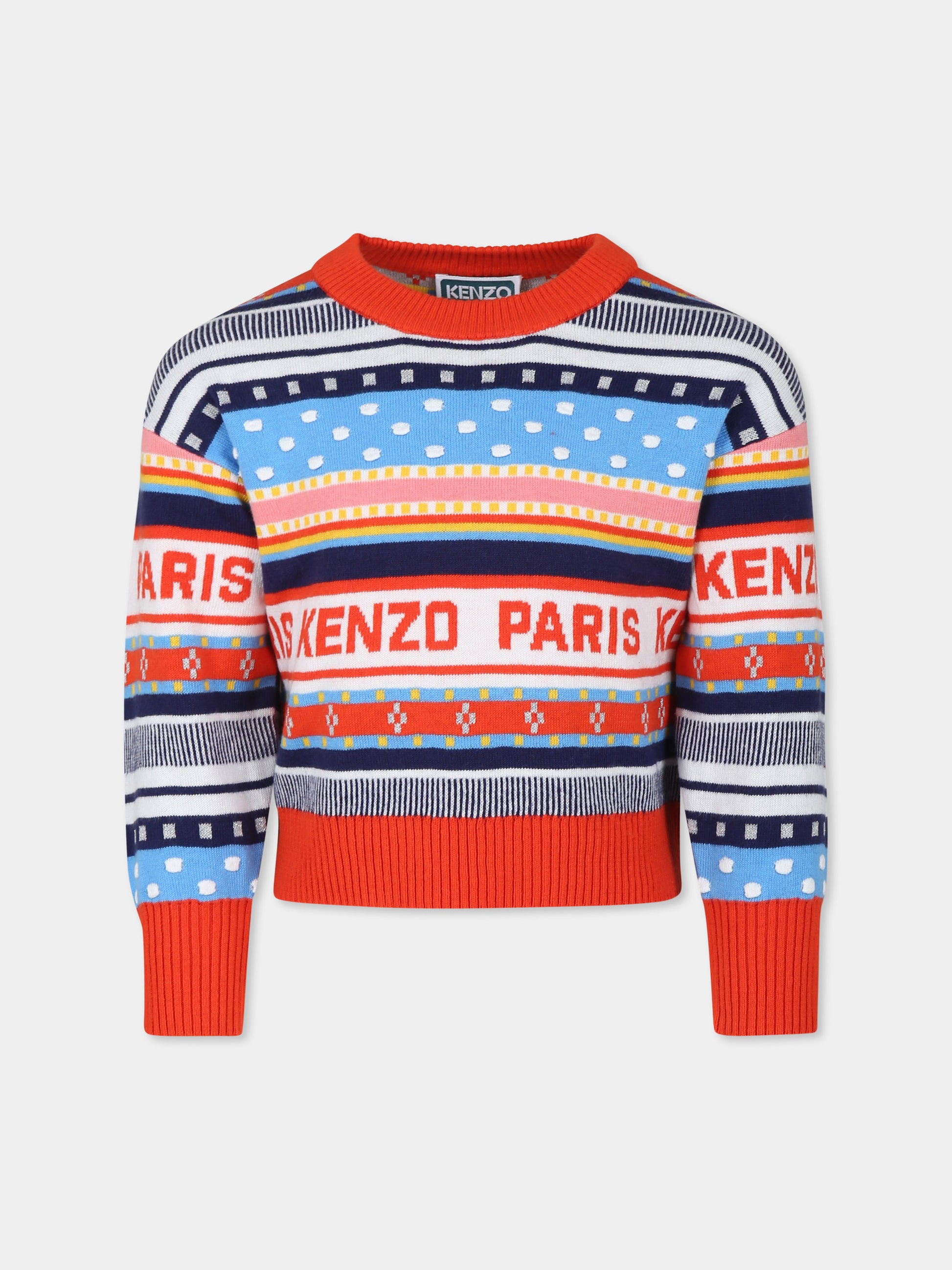 Maglione multicolor per bambino con logo,Kenzo Kids,K60666 121