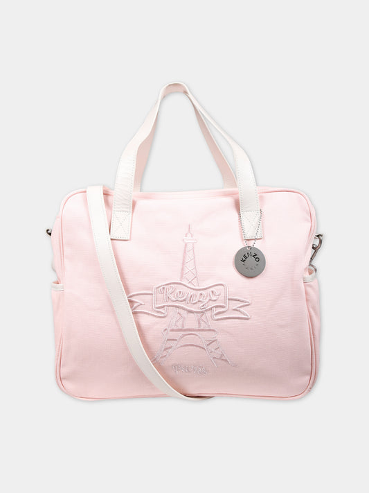 Borsa mamma rosa per neonata con logo,Kenzo Kids,K60595 46T