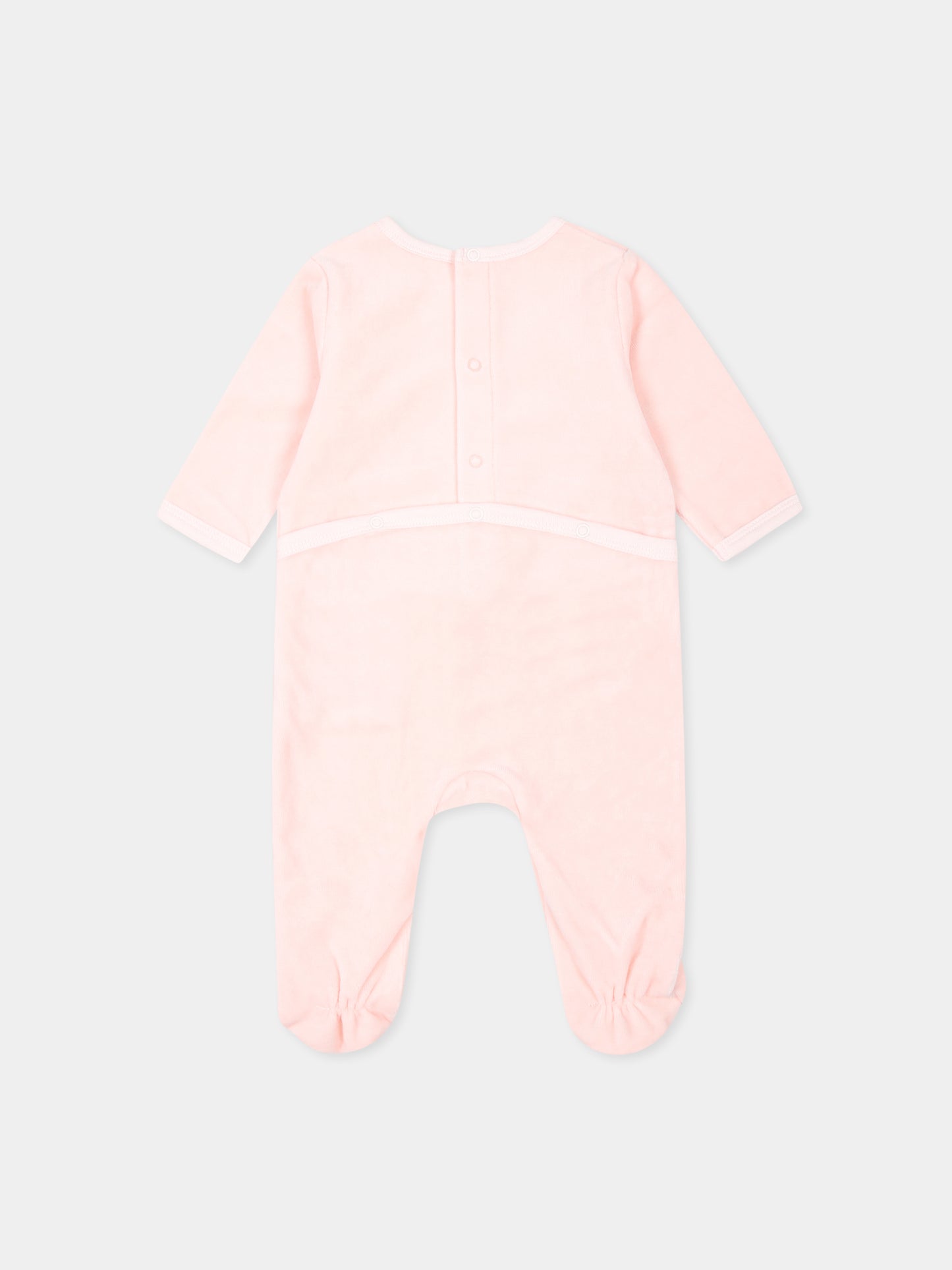 Set tutina rosa per neonata con elefante e logo,Kenzo Kids,K60454 46T