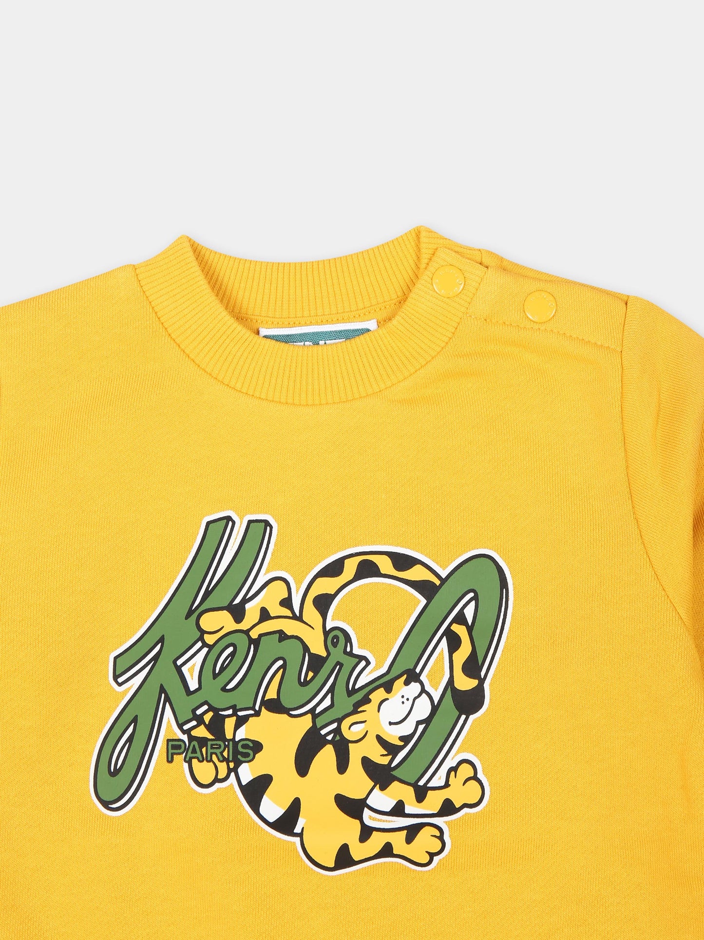 Felpa gialla per neonato con tigre Kotora,Kenzo Kids,K60500 56A