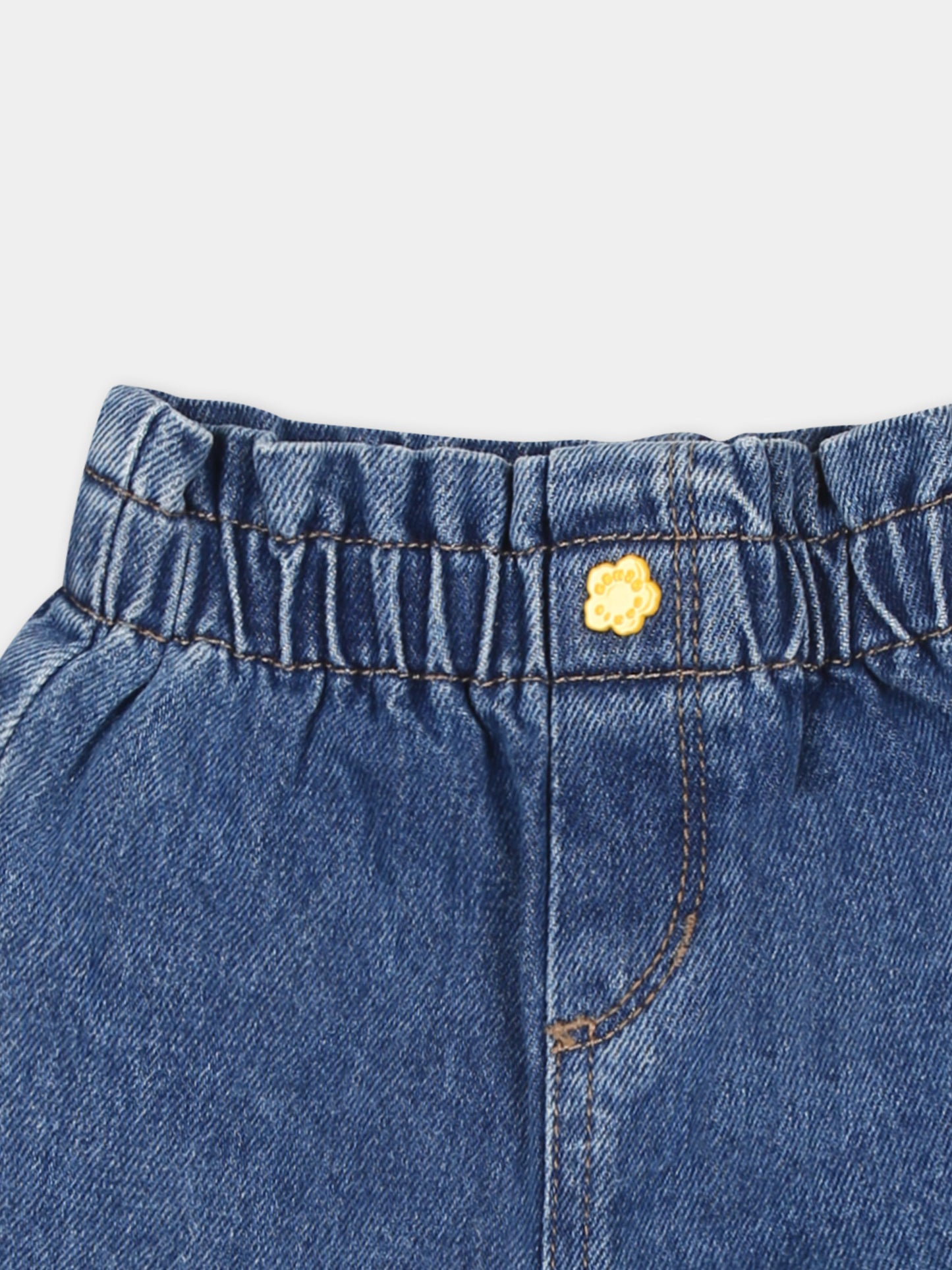 Jeans blu per neonata con fiore,Kenzo Kids,K60469 Z25