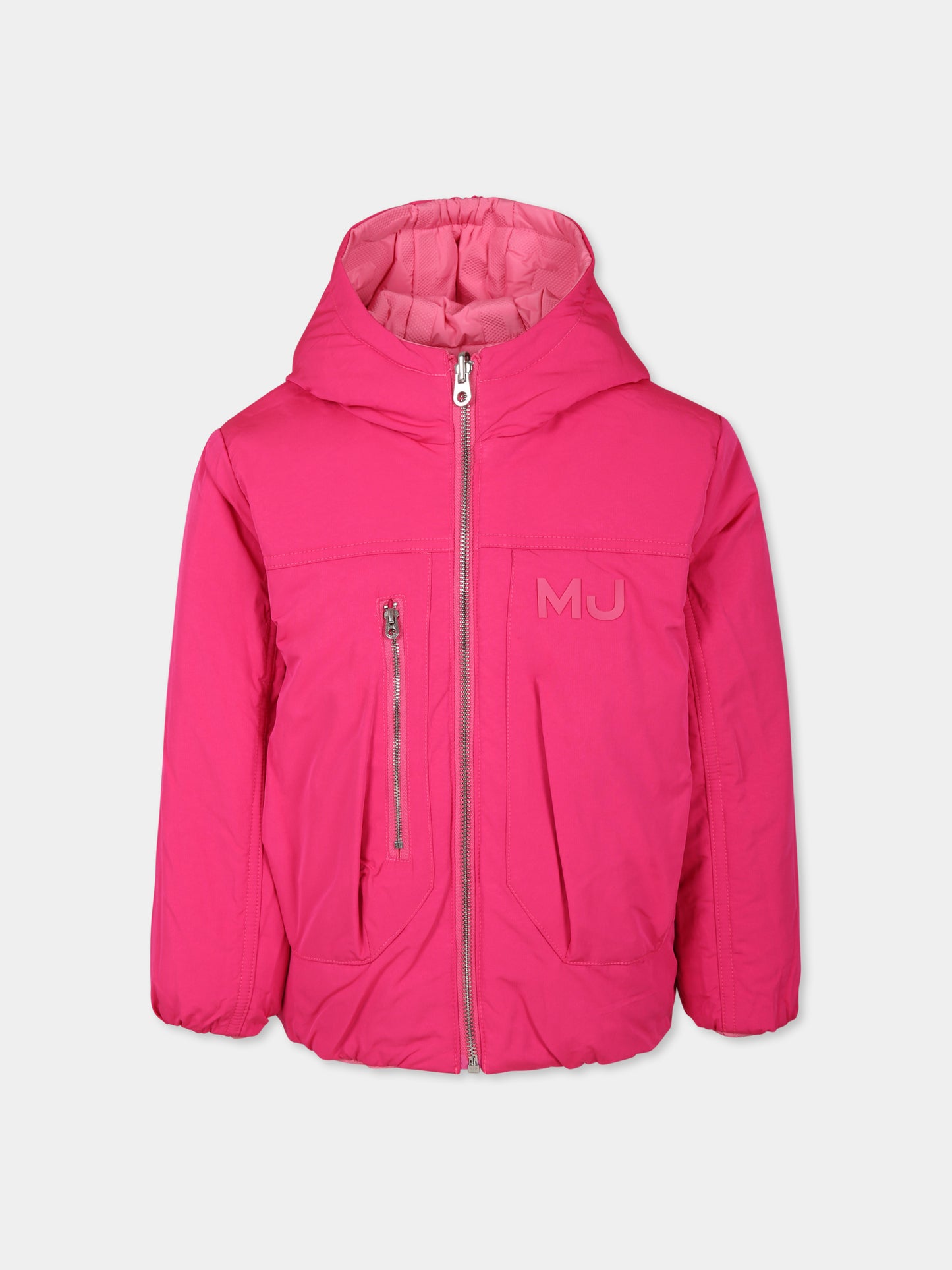 Piumino reversibile fucsia per bambina con logo,Marc Jacobs,W60306 490