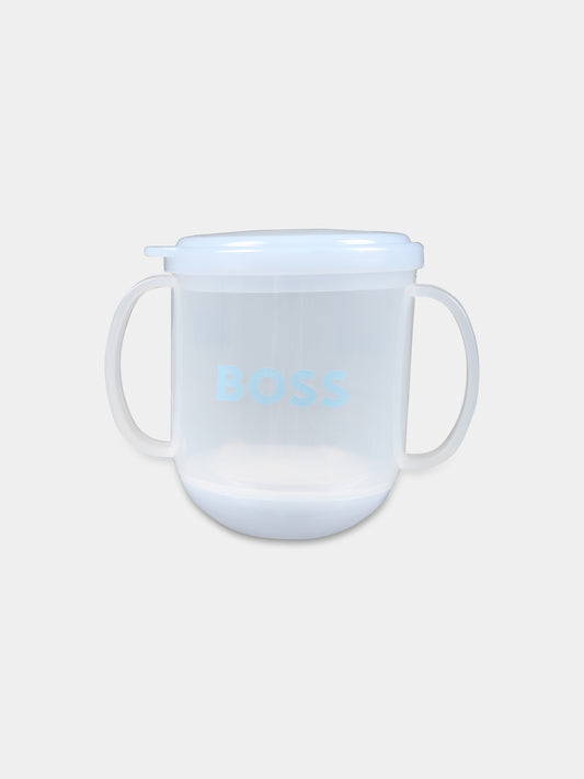 Bicchiere celeste per neonato con logo,Boss,J90P27 771