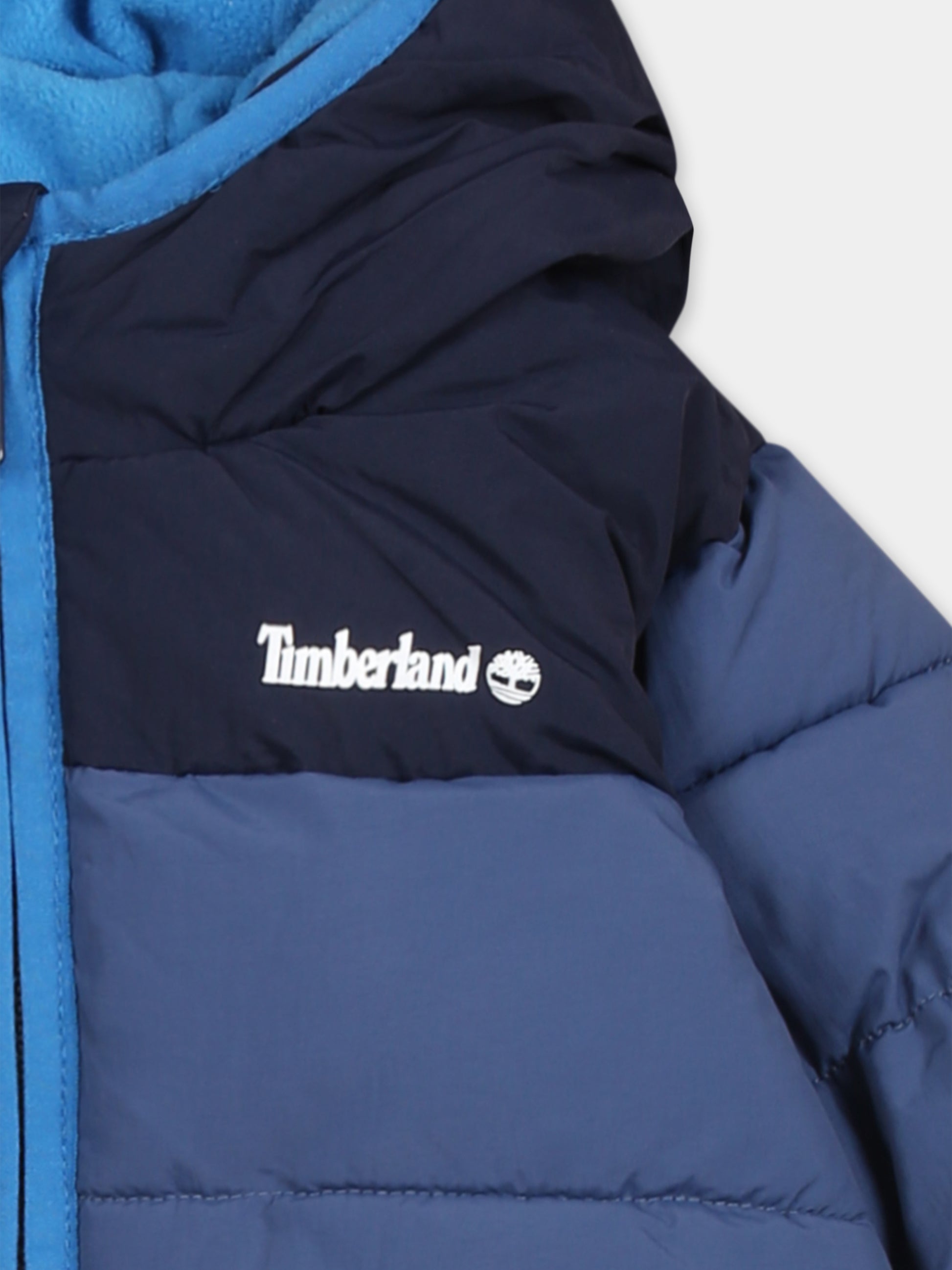 Piumino blu per neonato con logo,Timberland,T60246 827