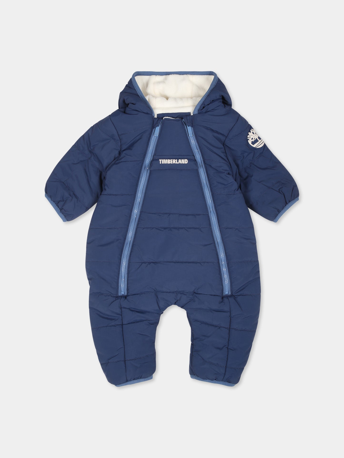 Piumino blu per neonato con logo,Timberland,T60227 84C