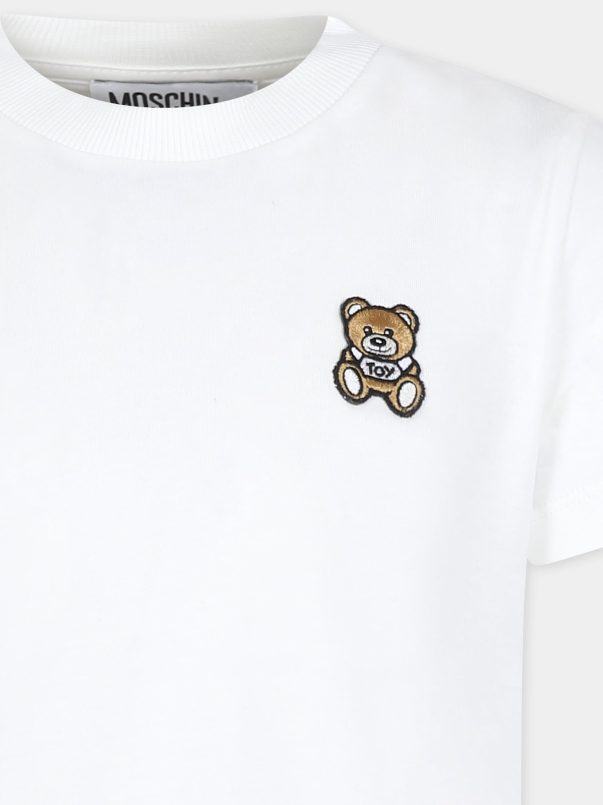 T-shirt avorio per bambini con Teddy Bear,Moschino Kids,HTM04K LAA10 10063