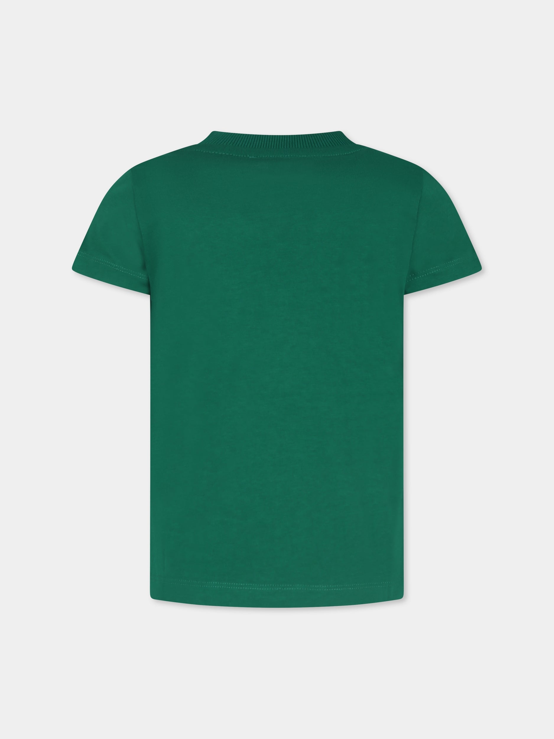 T-shirt verde per bambini con due Teddy Bears,Moschino Kids,HVM04K LAA01 30139