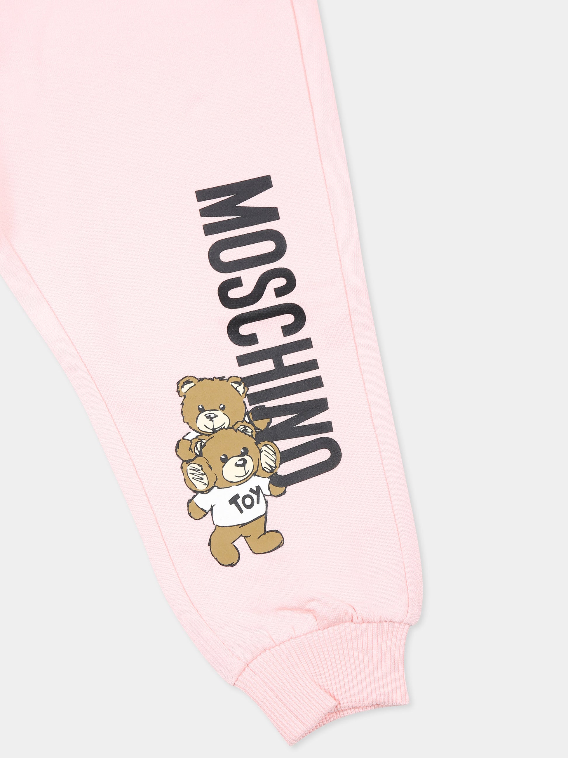 Completo rosa per neonata con due Teddy Bears,Moschino Kids,M6K02P LCA14 50209