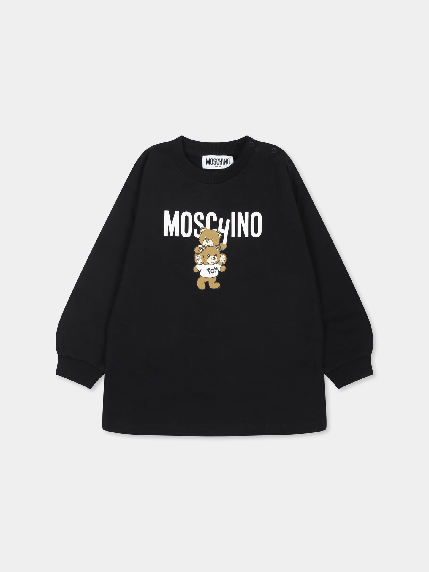 Vestito nero per neonata con due Teddy Bears