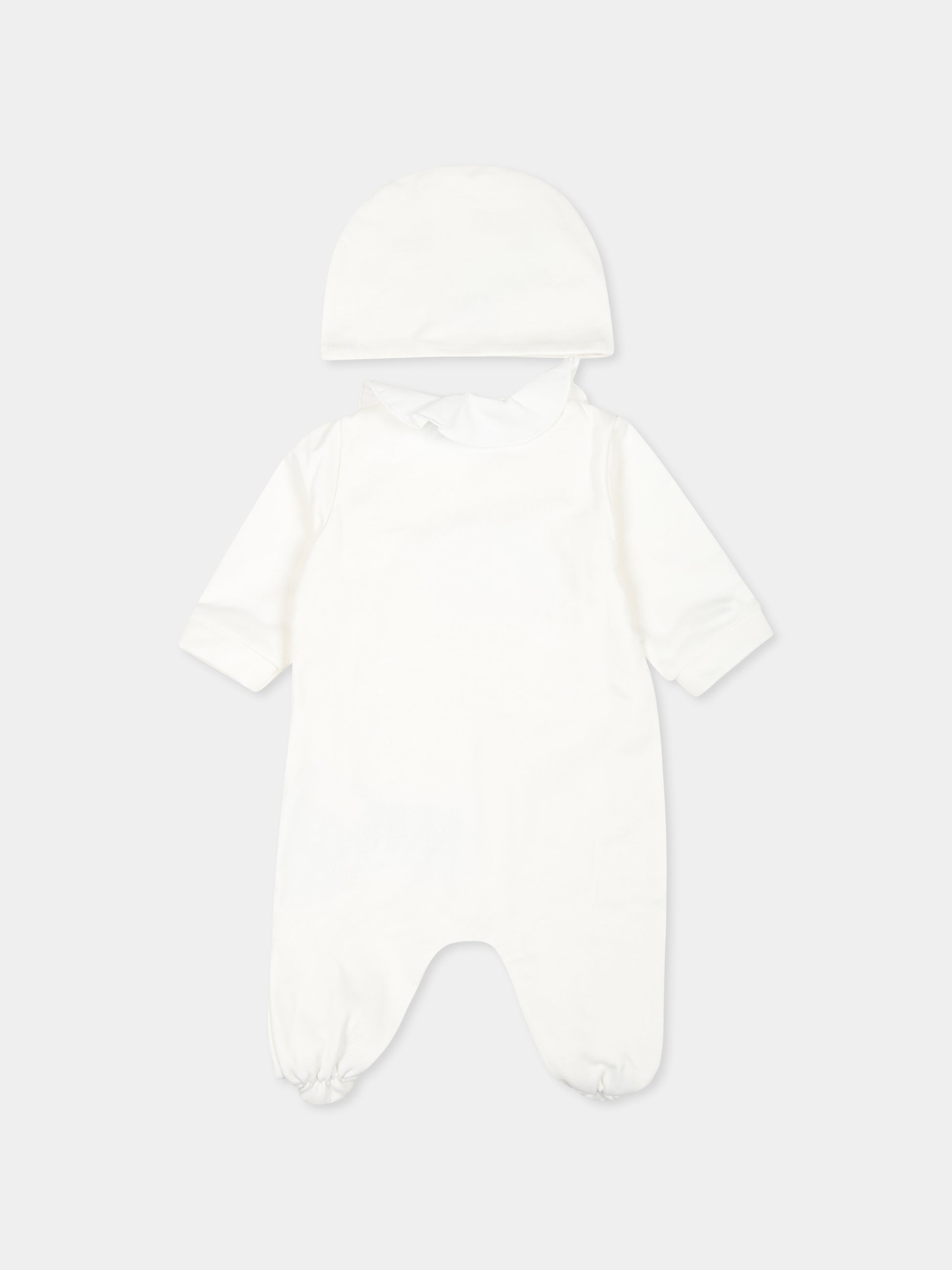 Set tutina avorio per neonata con Teddy Bear e cuori,Moschino Kids,MDY016 LCA80 10063