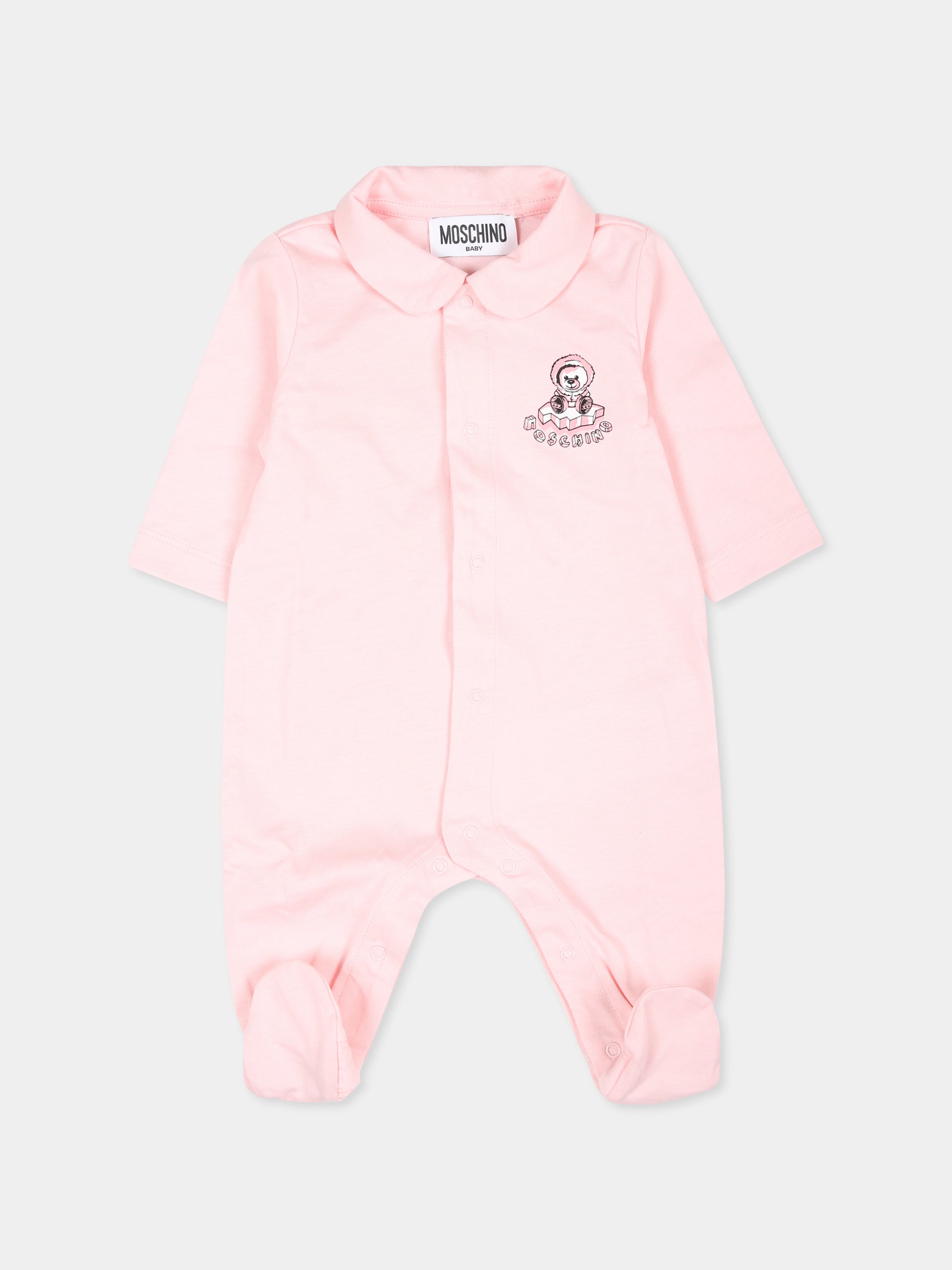 Tutina rosa per neonata con Teddy Bear,Moschino Kids,MMY053 LAA10 50209