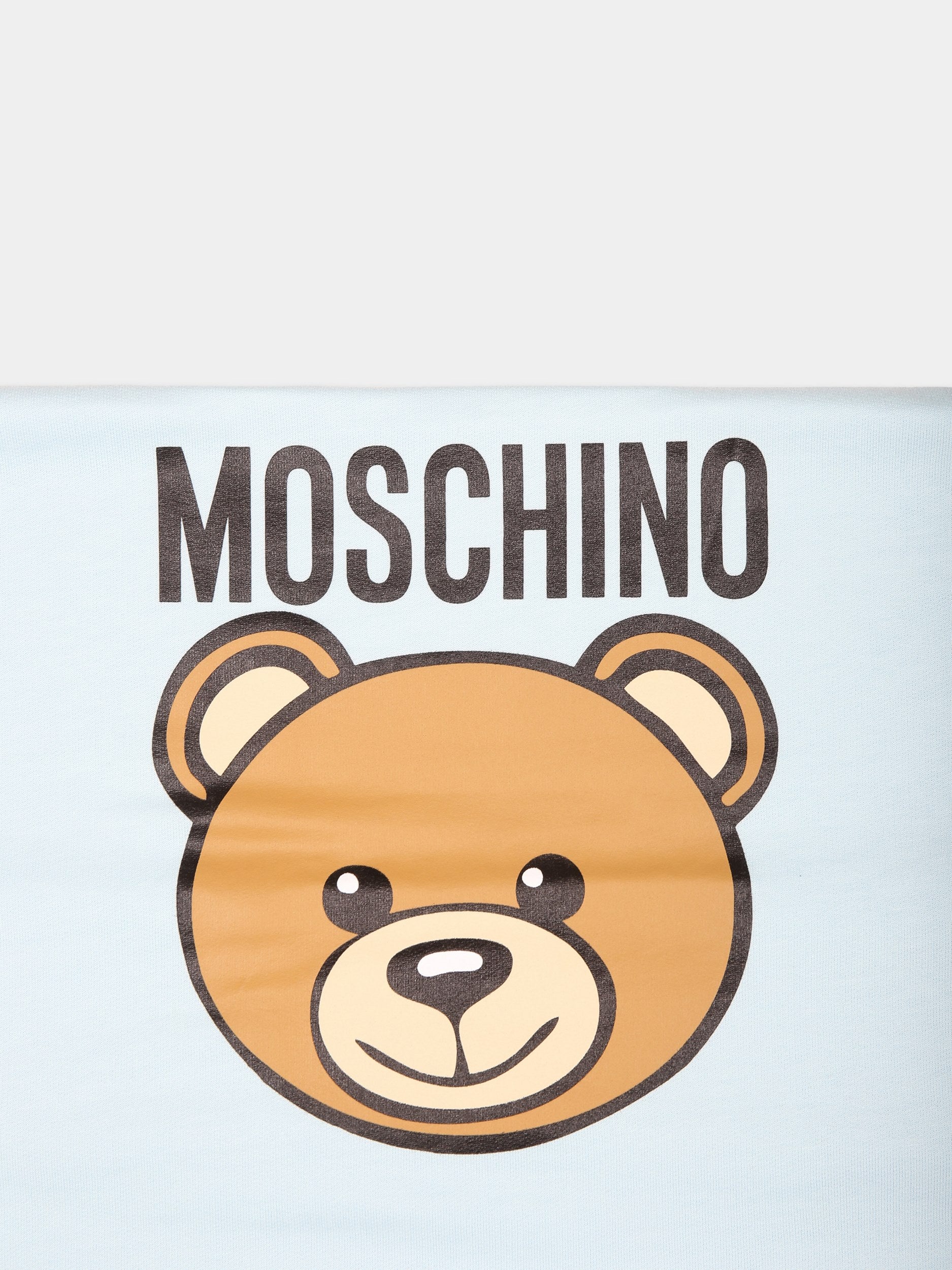 Coperta celeste per neonato con Teddy Bear,Moschino Kids,MUB00G LCA40 40304