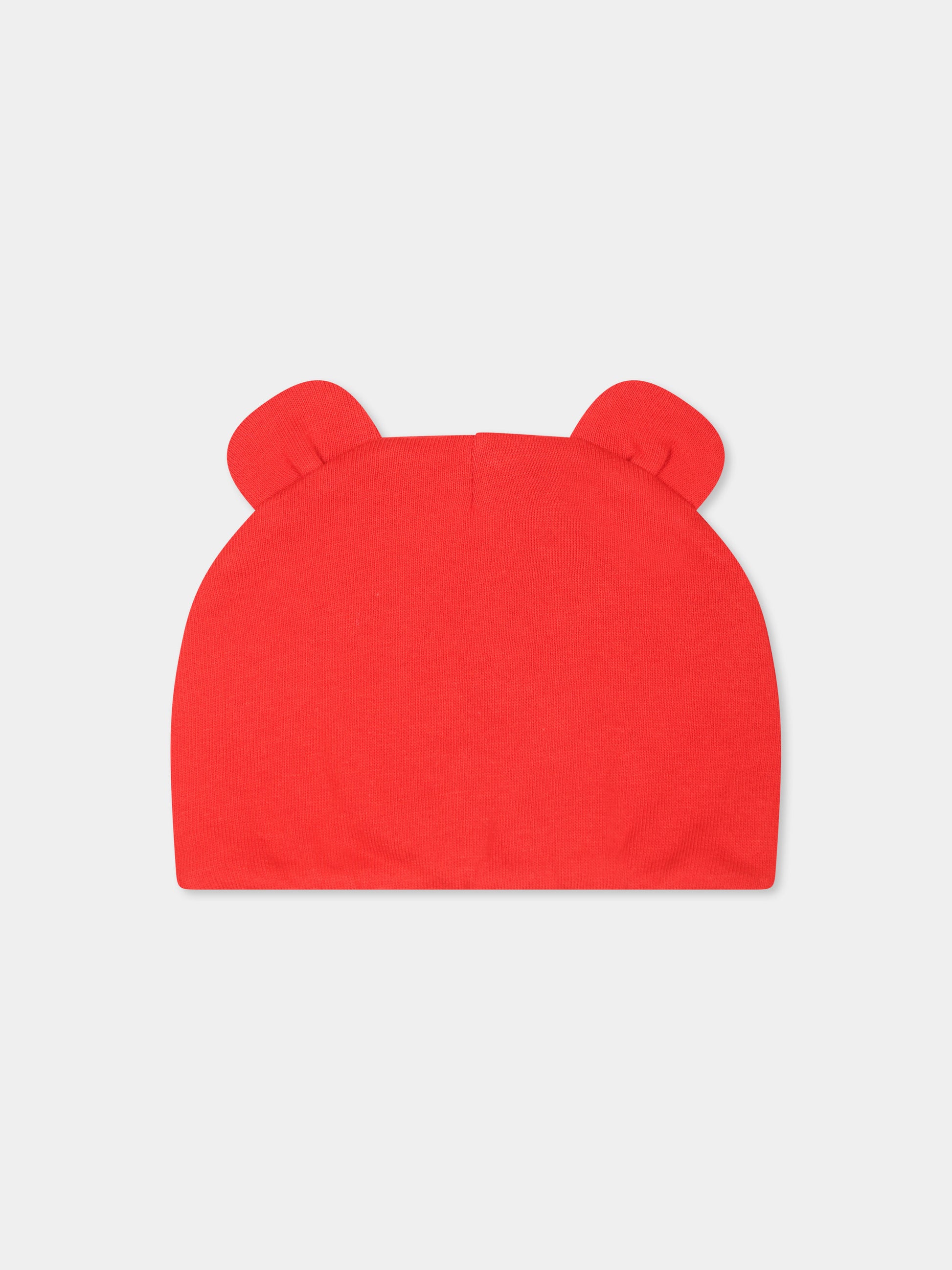 Cappello rosso per neonati con due Teddy Bear,Moschino Kids,MUX04V LCA14 50109