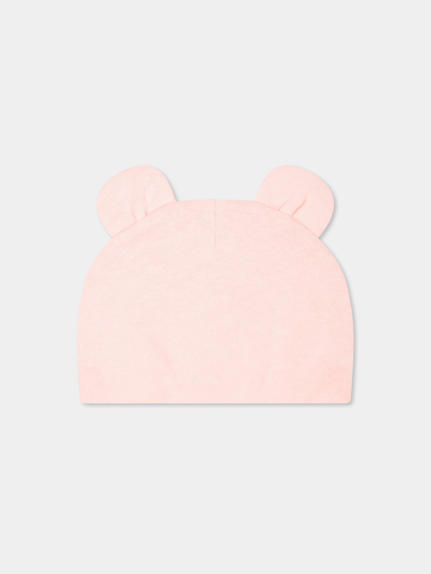 Cappello rosa per neonata con due Teddy Bear,Moschino Kids,MUX04V LCA14 50209