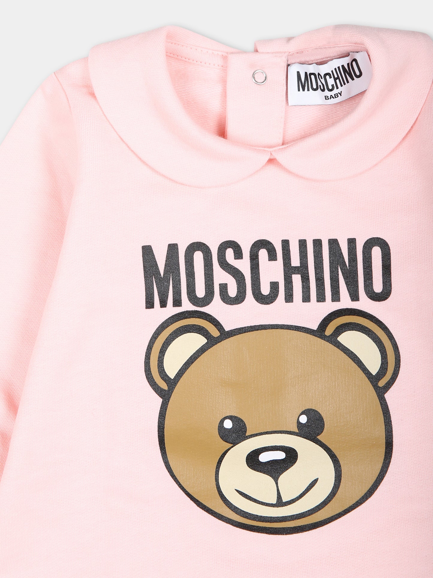 Tutina rosa per neonata con Teddy Bear,Moschino Kids,MUY078 LCA40 50209