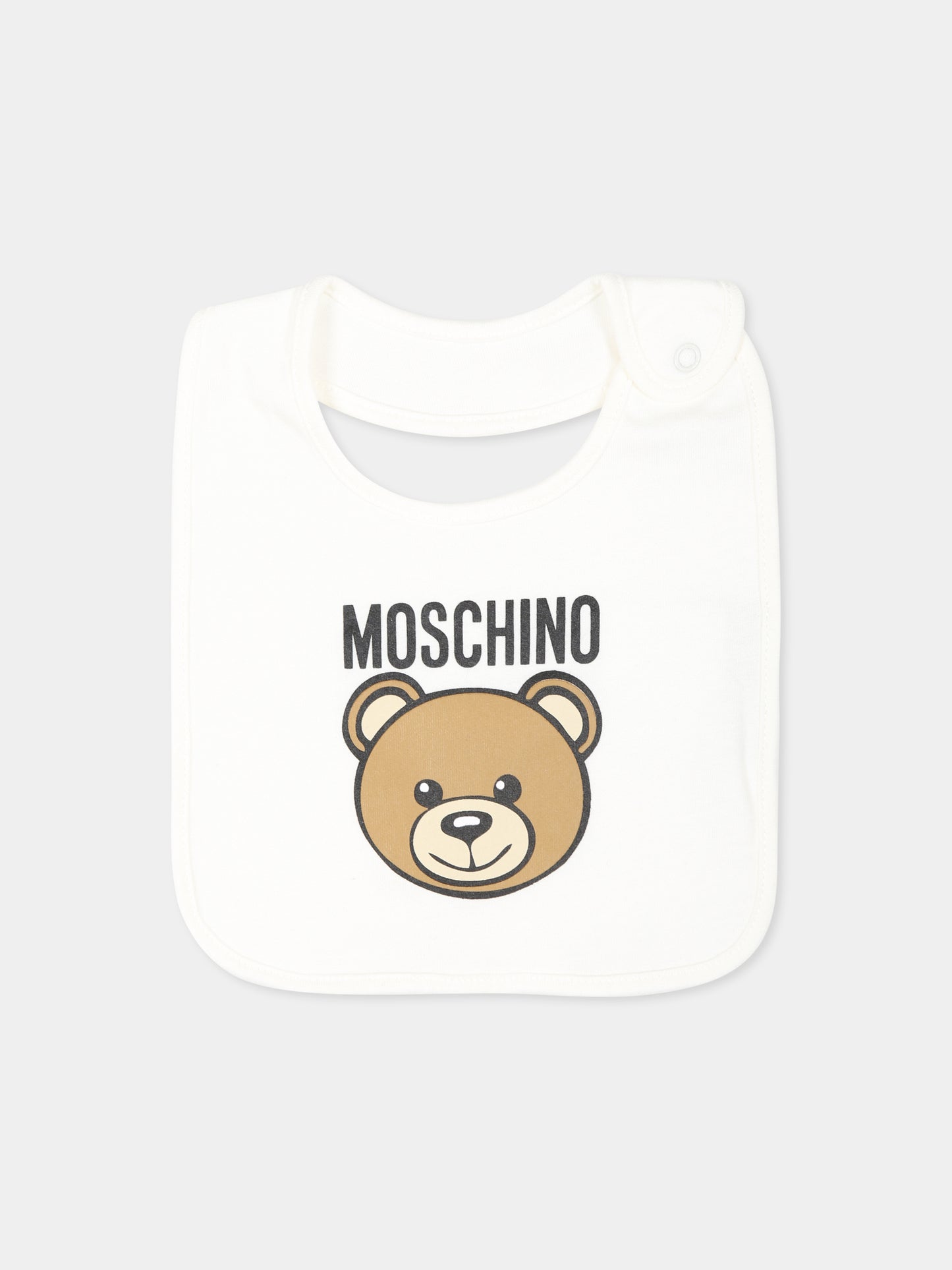 Set accessori avorio per neonati con Teddy Bear,Moschino Kids,MUY079 LCA40 10063