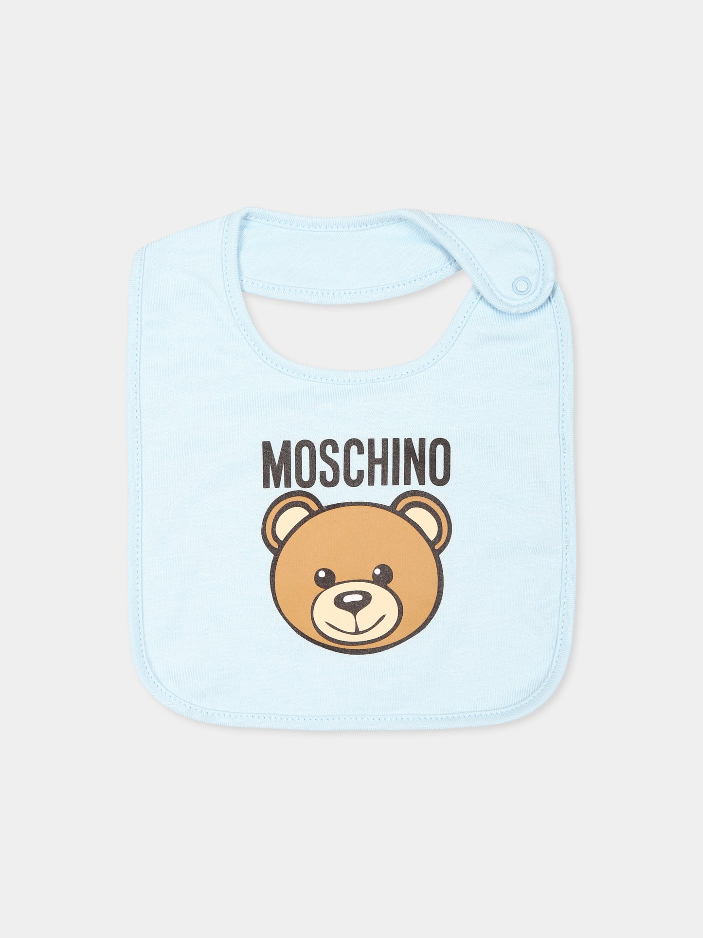 Set accessori celeste per neonato con Teddy Bear,Moschino Kids,MUY079 LCA40 40304