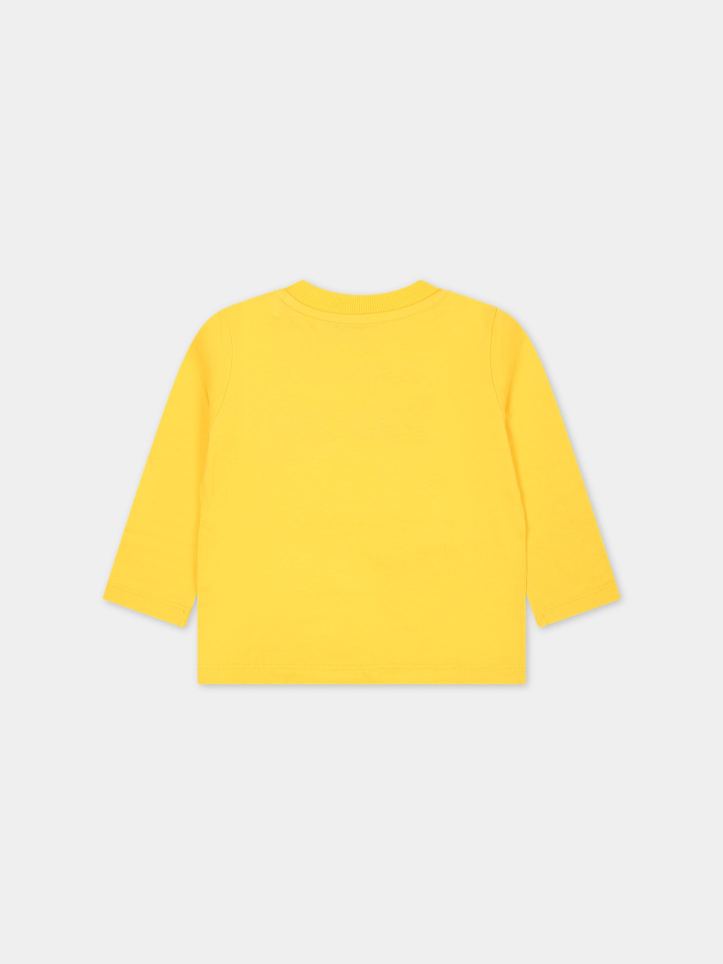 T-shirt gialla per neonati con Teddy Bear e logo,Moschino Kids,MTO00D LAA01 50082