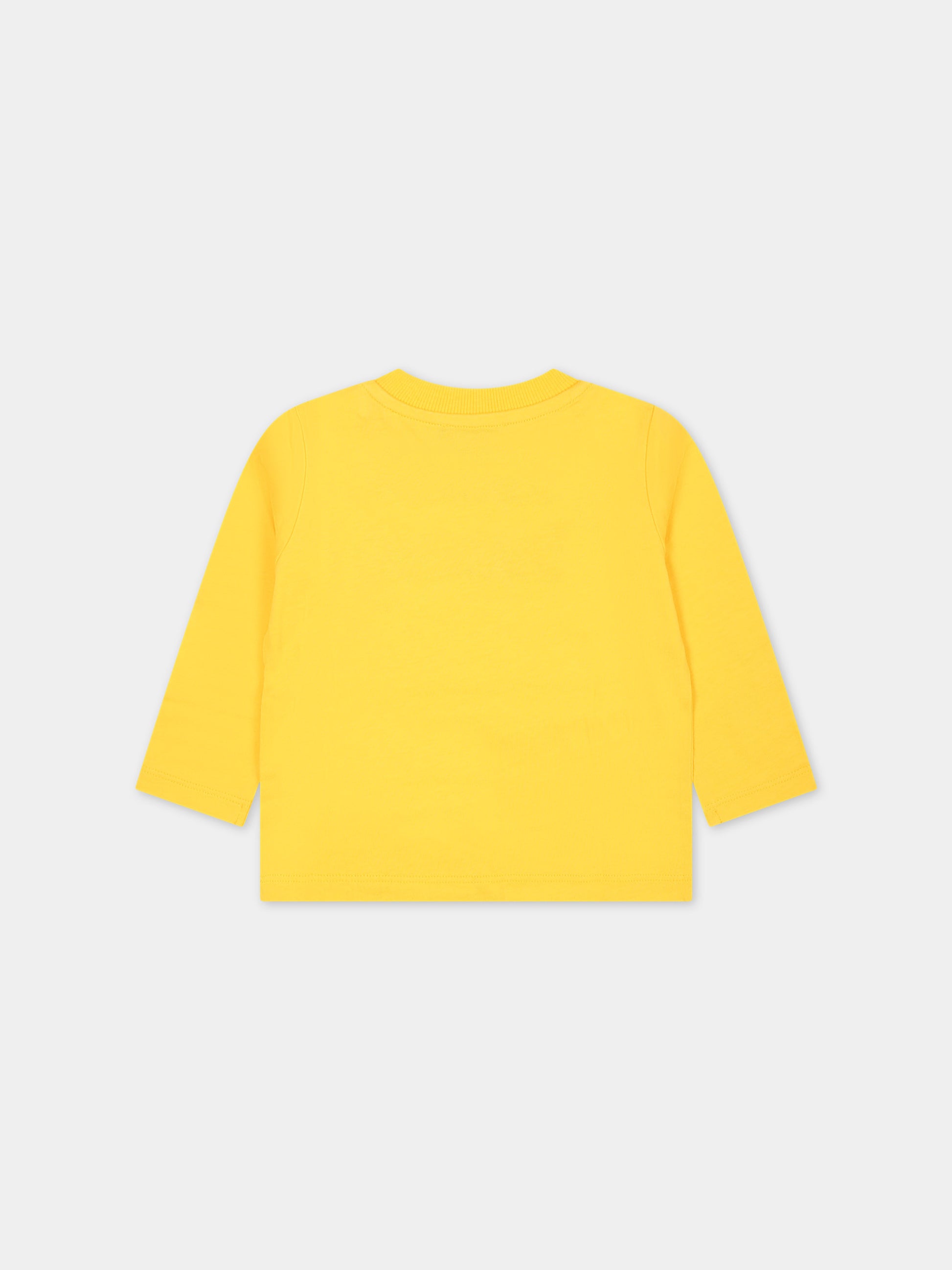 T-shirt gialla per neonati con Teddy Bear e logo,Moschino Kids,MTO00D LAA01 50082