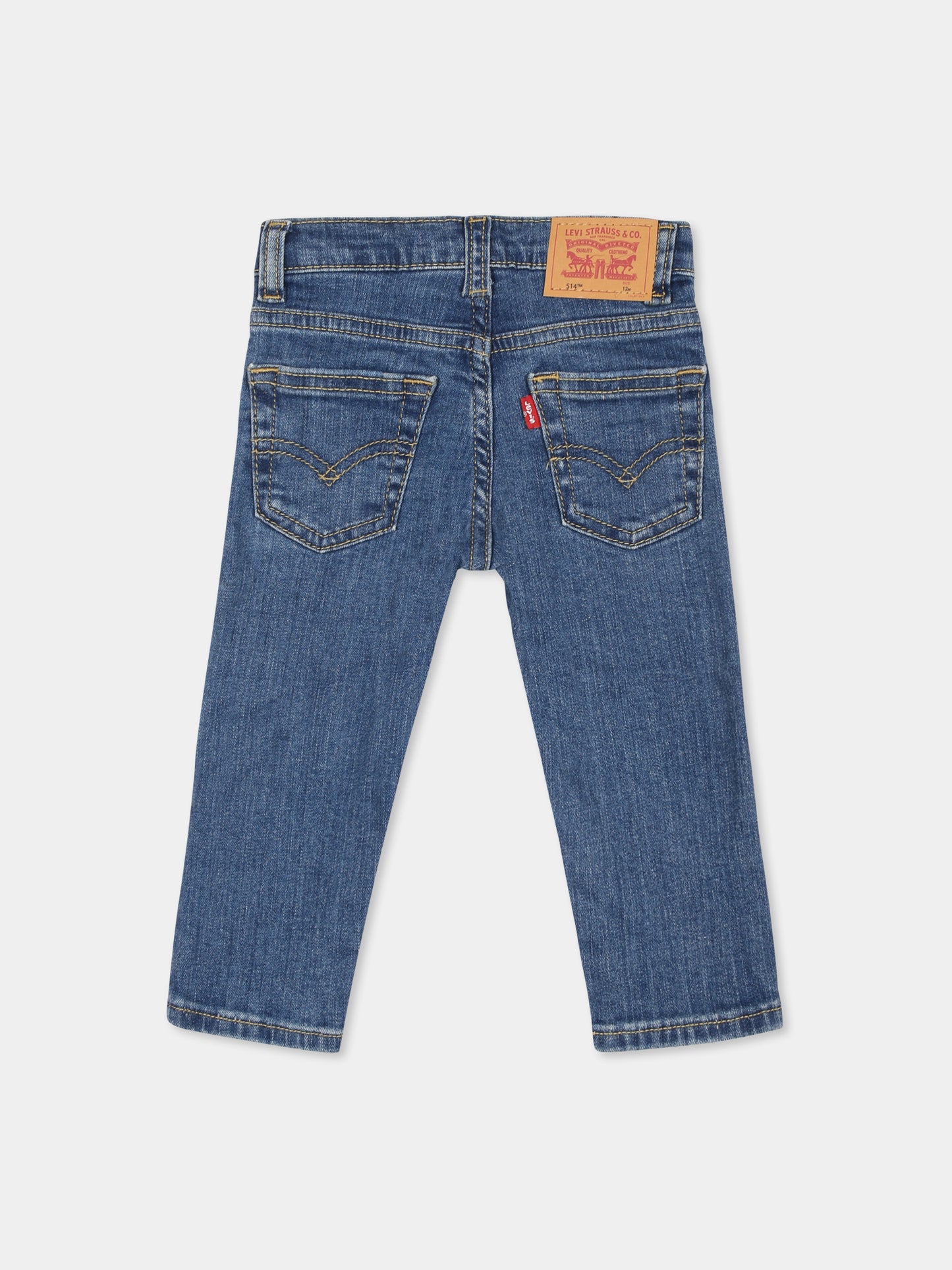 Jeans in denim 514 per neonato con patch logato,Levi's Kids,6EL316 D4E