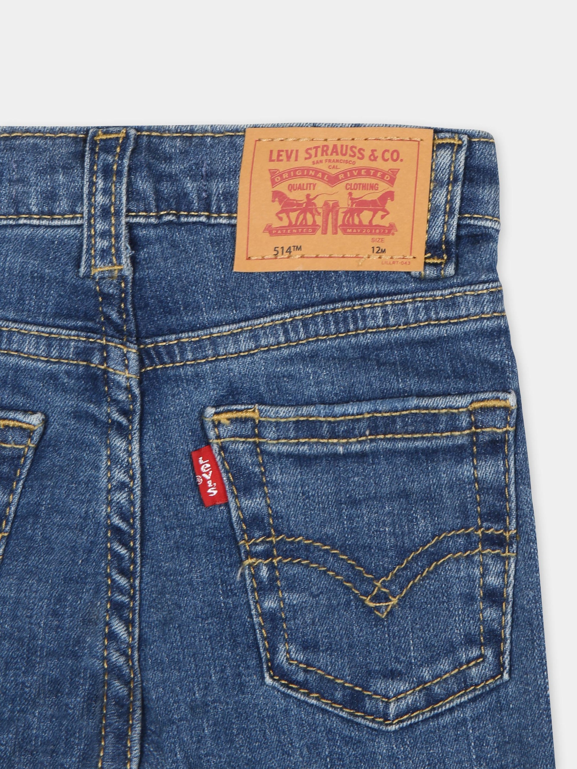 Jeans in denim 514 per neonato con patch logato,Levi's Kids,6EL316 D4E