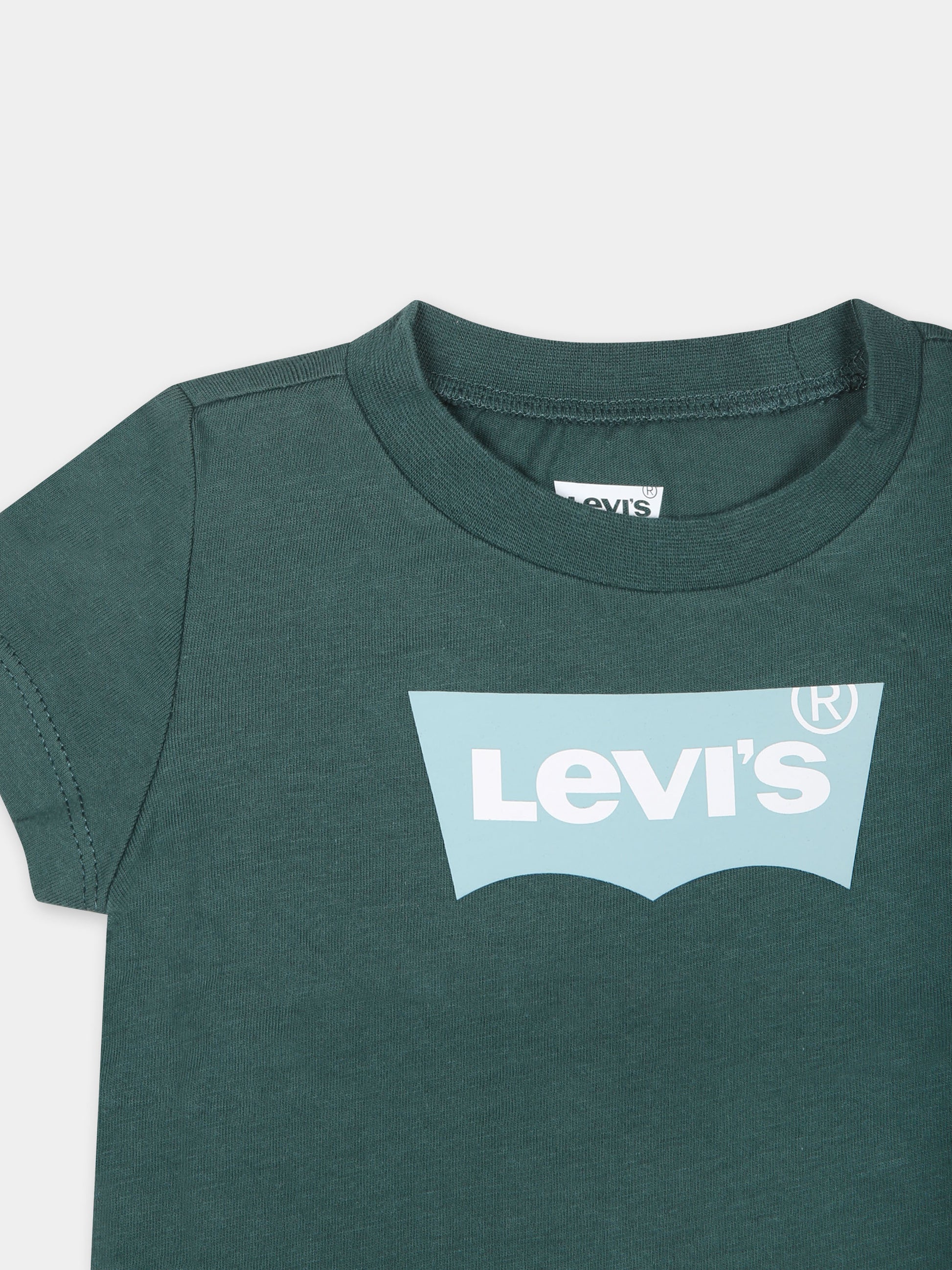 T-shirt verde per neonato con logo,Levi's Kids,6E8157 B84