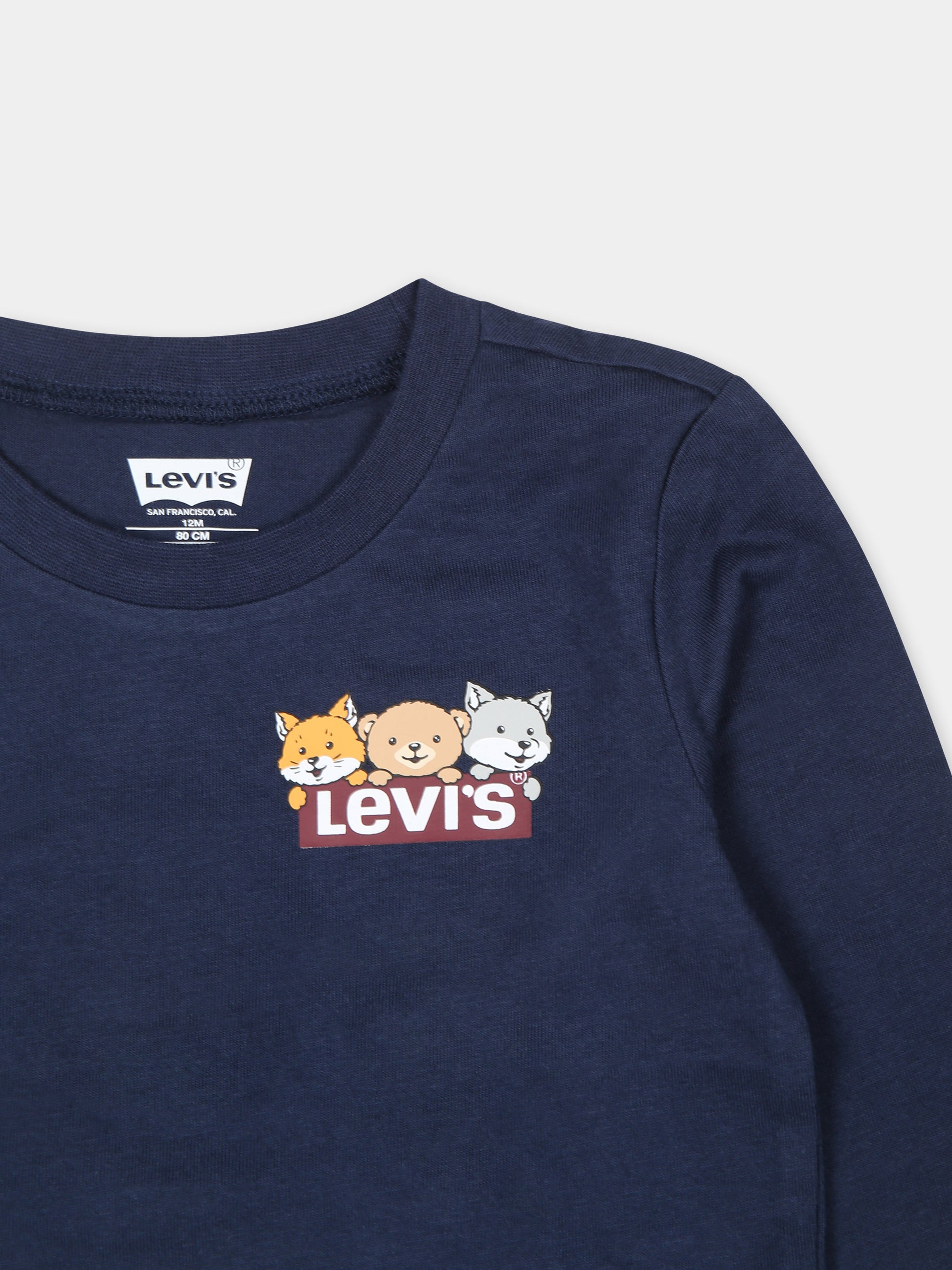 T-shirt blu per neonato con logo,Levi's Kids,6EL434 C8D