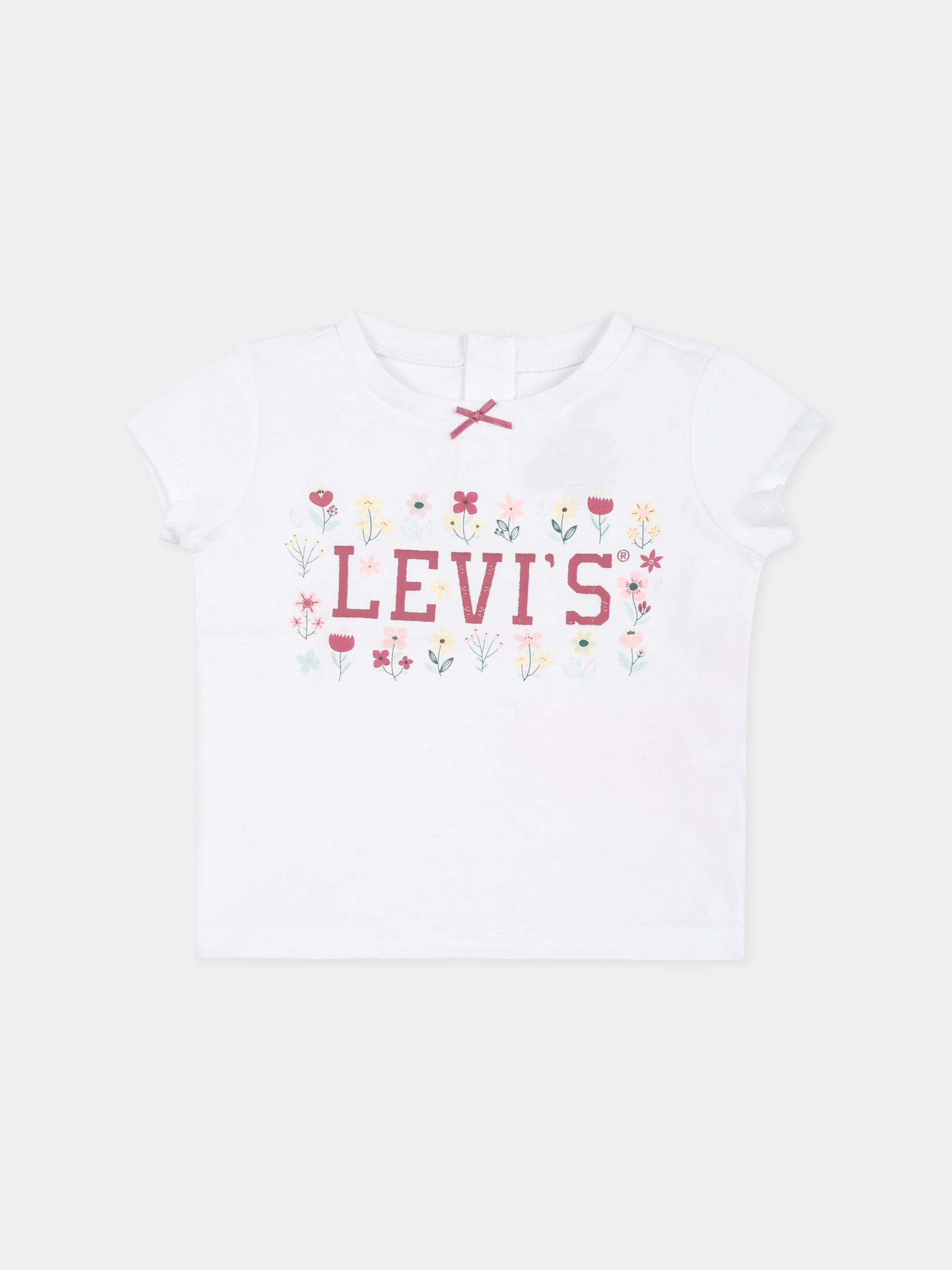 Completo rosa per neonata con logo e fiori,Levi's Kids,1EK978 AHT