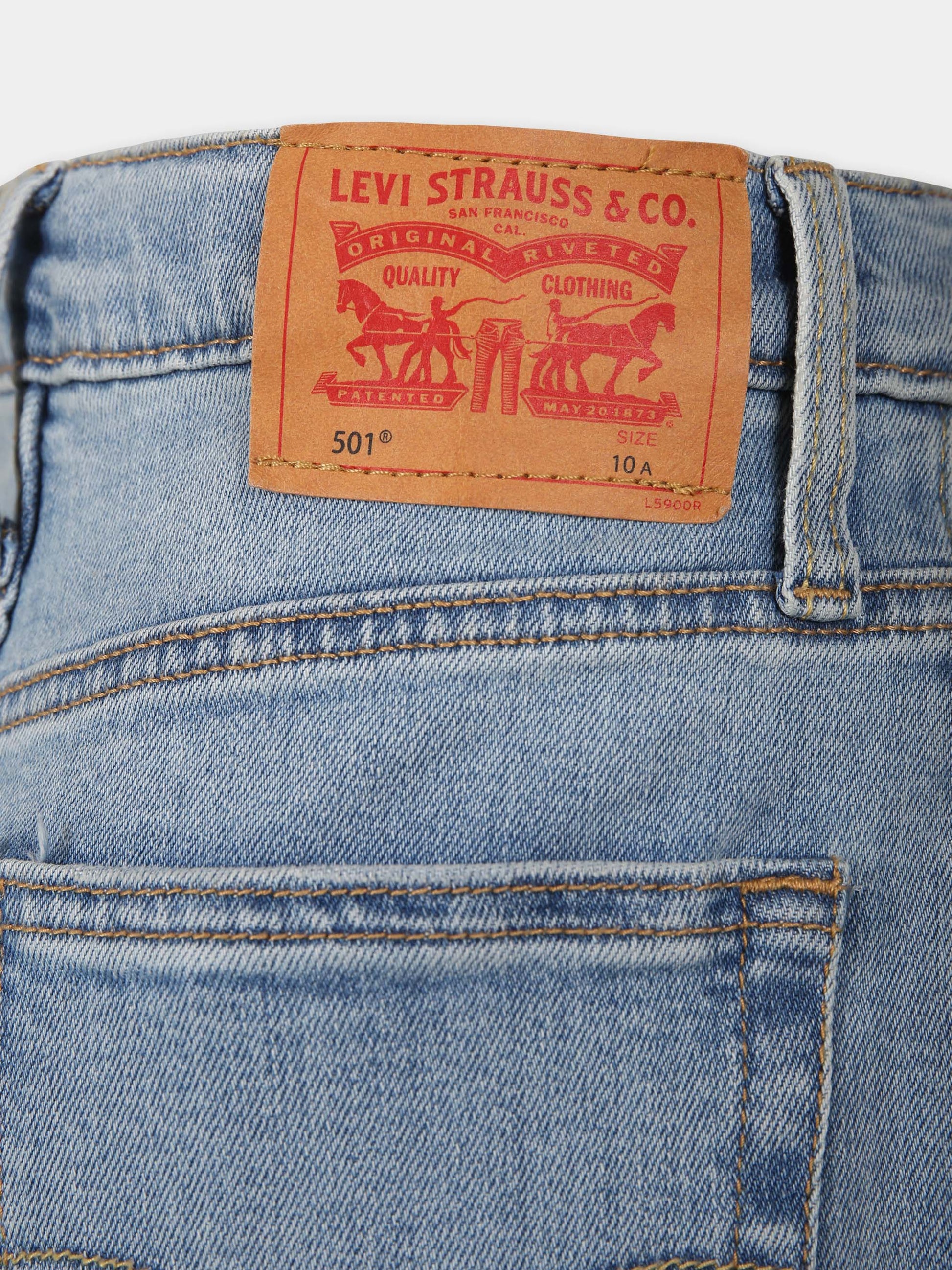 Jeans 501 blu per bambino con logo,Levi's Kids,9EG996 L6Z