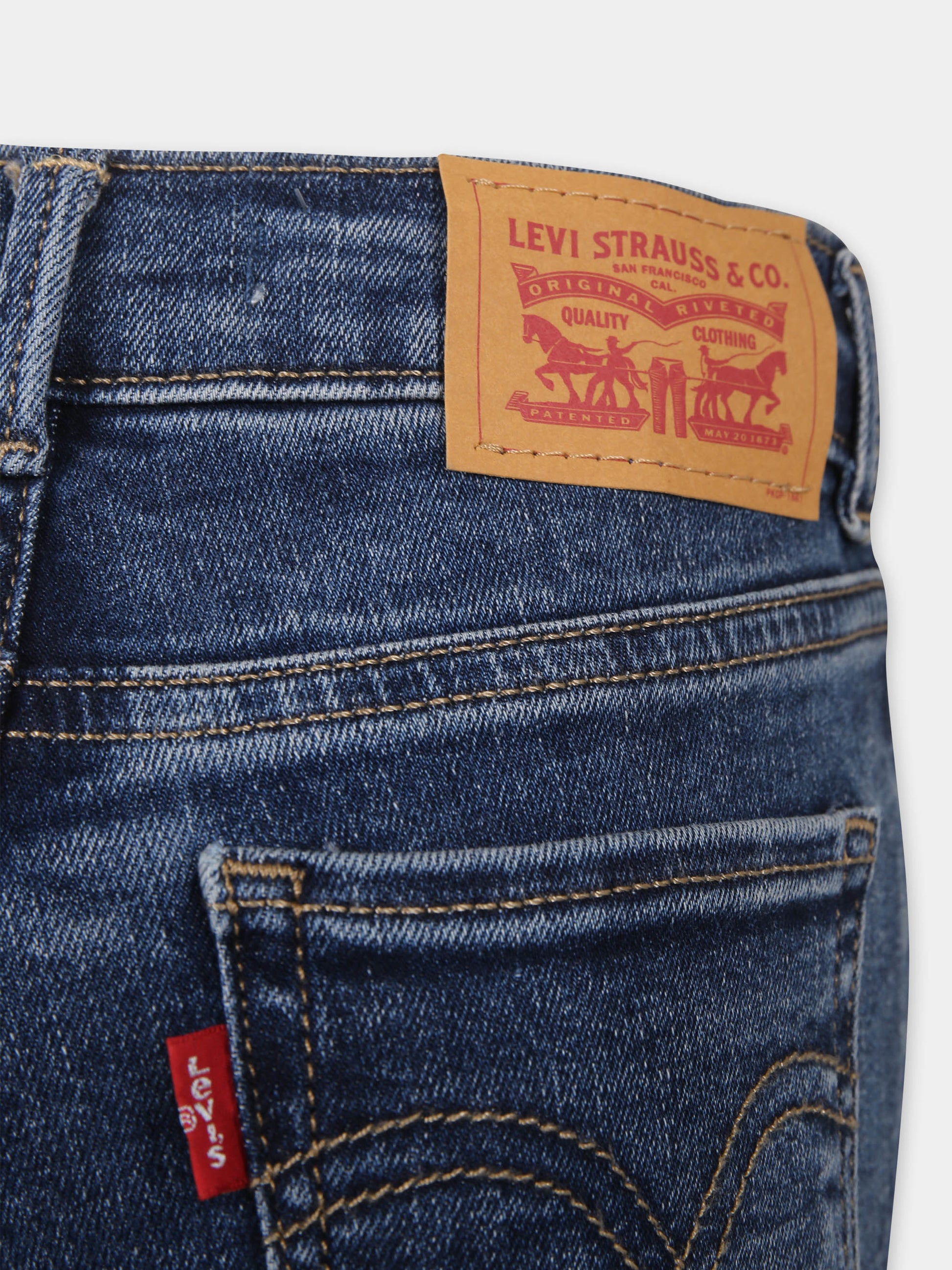 Jeans 710 blu per bambina con logo,Levi's Kids,EL190 DAA