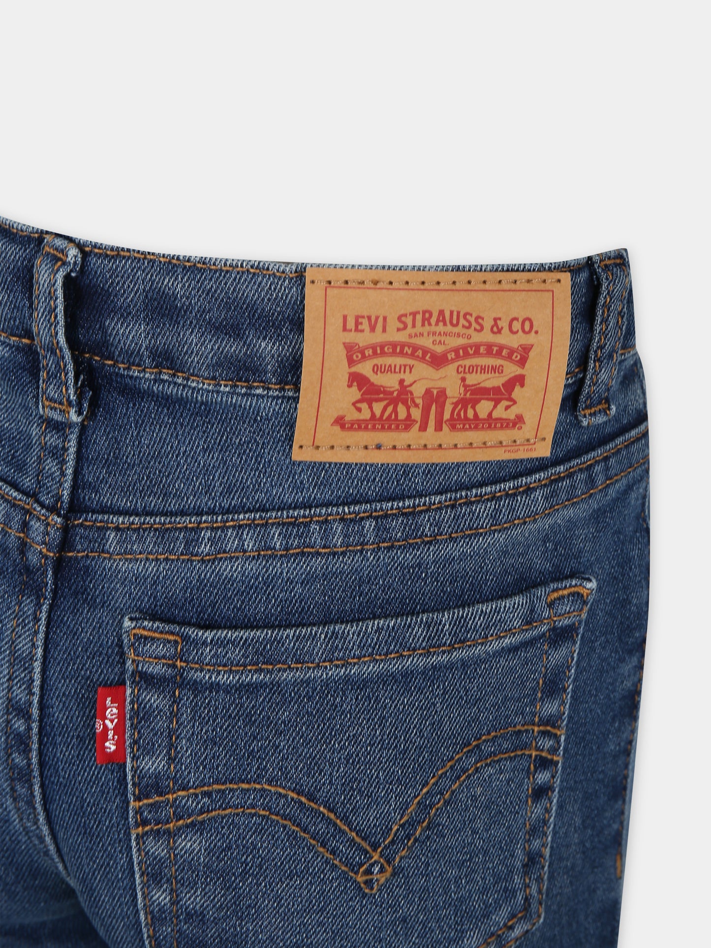 Jeans in denim per bambina con patch logato,Levi's Kids,23WLK3EG970 D5Q